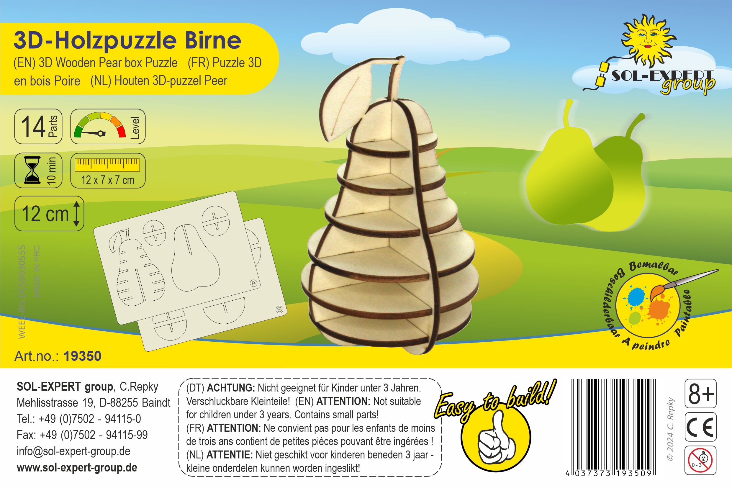 SOL-EXPERT 3D Holz Puzzle Birne SOL-EXPERT 3D Holz Puzzle Birne