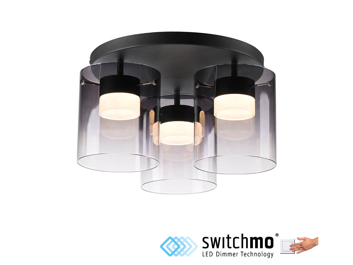 JUST LIGHT LED-Deckenleuchte 14041-18, 22,5W, 2400lm, 3000K, schwarz JUST LIGHT LED-Deckenleuchte 14041-18, 7,5W, 800lm, 3000K, schwarz