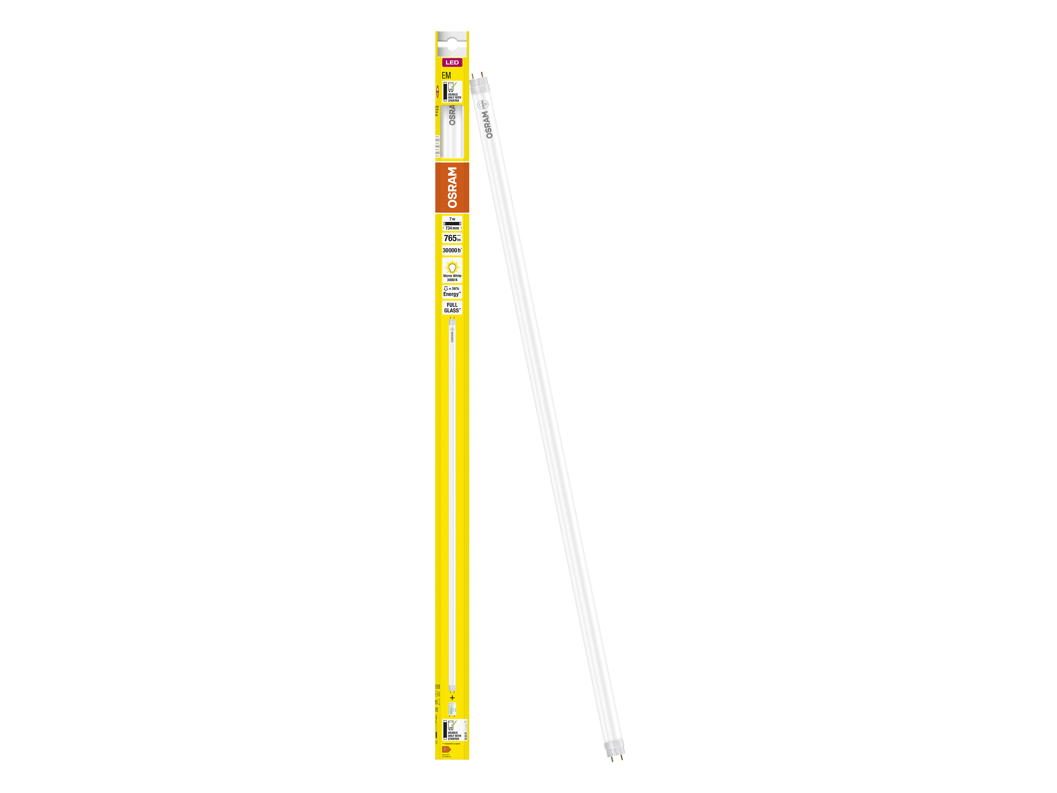 OSRAM LED-Röhre, T8, 720mm, G13, EEK: F, 7W, 765lm, 3000K OSRAM LED-Röhre, T8, 720mm, G13, EEK: F, 7W, 765lm, 3000K