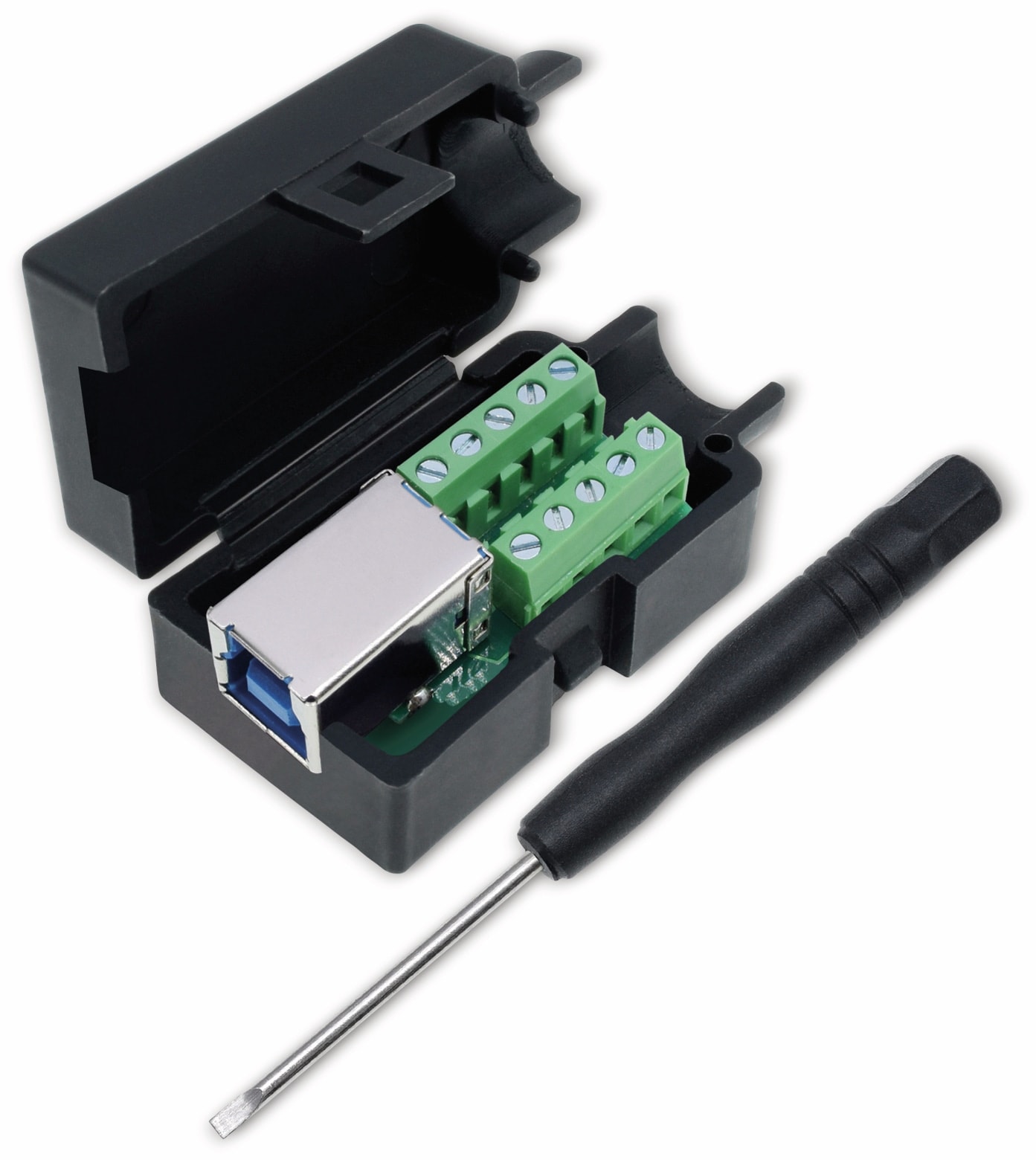 QUADRIOS USB-Modular-Set 2001C205, USB 3.0, Standard-B, Polzahl 10 QUADRIOS, 2001C205, USB-Modular-Set, USB 3.0 - Standard-B, Buchse, Einbau horizontal, Polzahl 10
