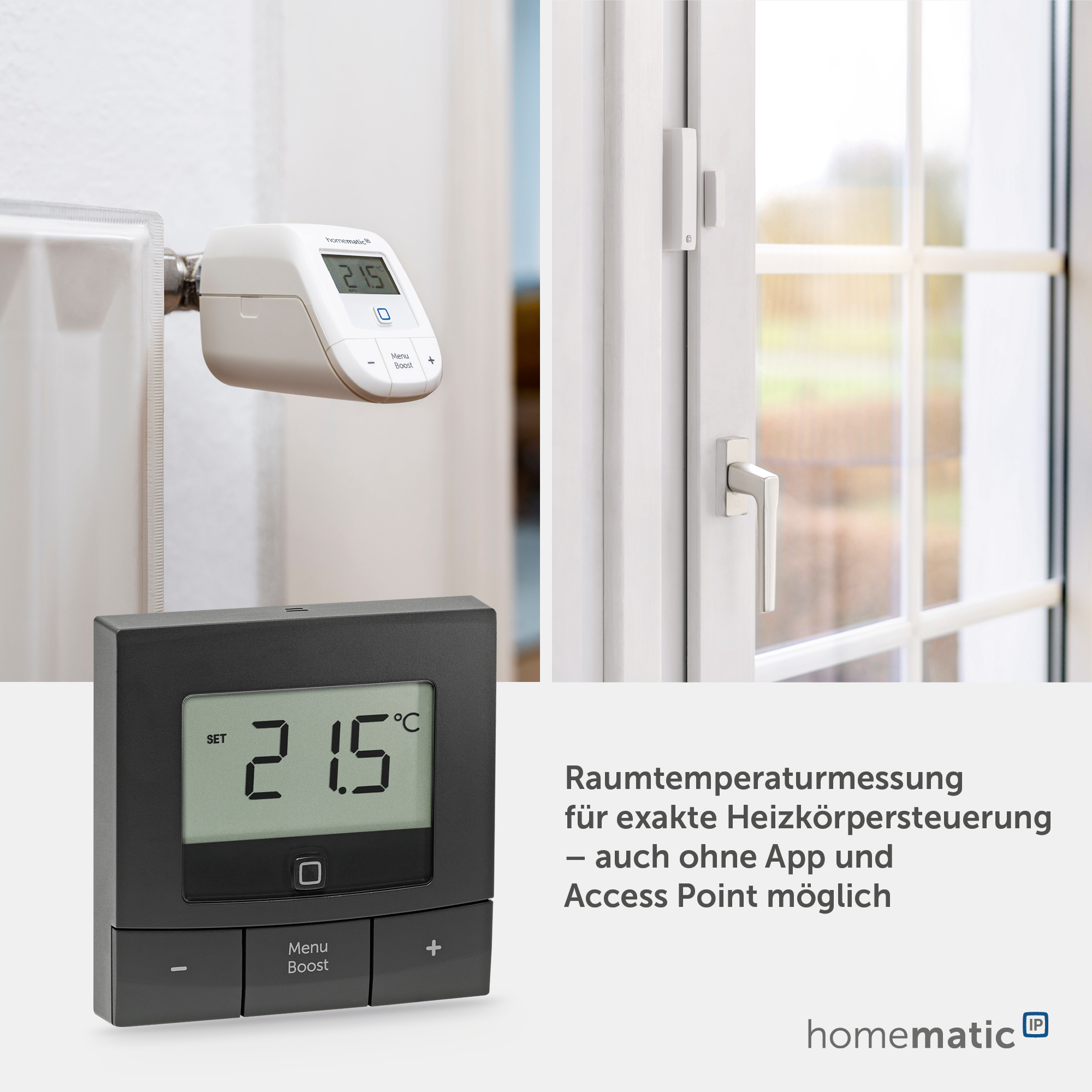 HOMEMATIC IP Smart Home 160554A0, Wandthermostat basic, anthrazit HOMEMATIC IP Smart Home 160554A0, Wandthermostat basic, anthrazit