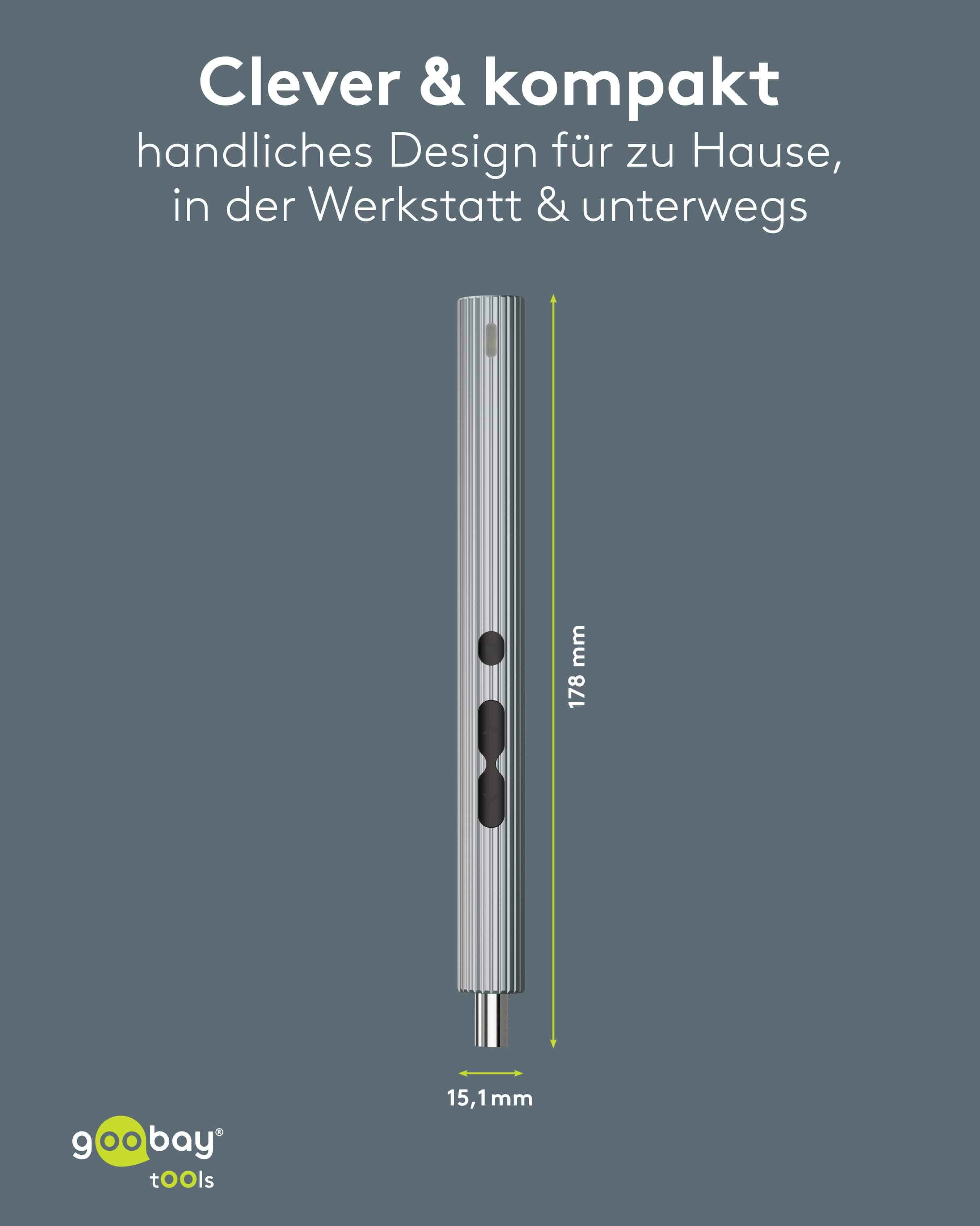 GOOBAY TOOLS 58in1 Elektrischer Schraubendreher, 77839, mit 50-tlg. Präzisions-Bitsatz GOOBAY TOOLS 58in1 Elektrischer Schraubendreher, 77839, mit 50-tlg. Präzisions-Bitsatz