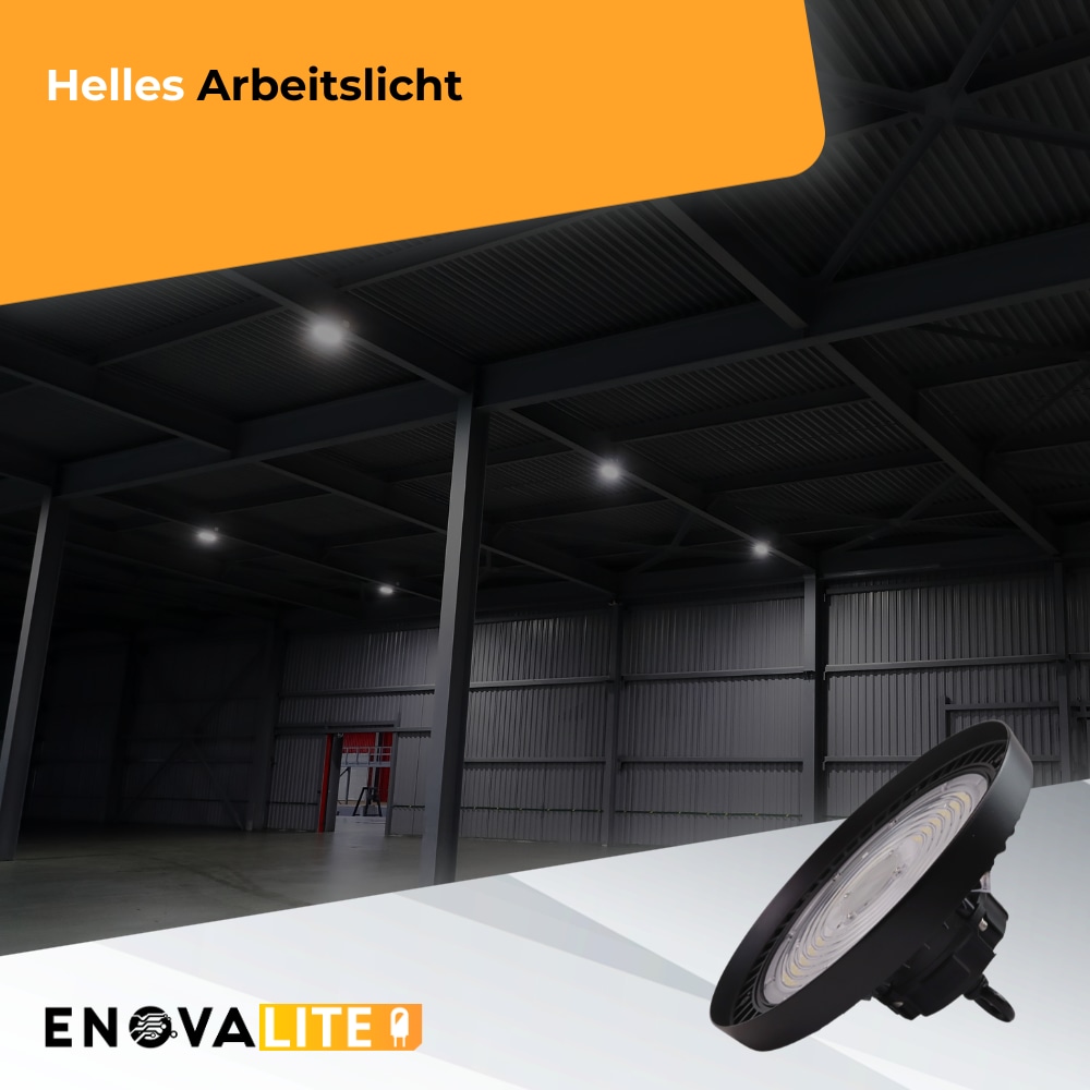 ENOVALITE LED-HighBay-Leuchte, UFO, EEK: C, 200W, 34000lm, 5000K, schwarz ENOVALITE LED-HighBay-Leuchte, UFO, EEK: C, 200W, 34000lm, 5000K, schwarz