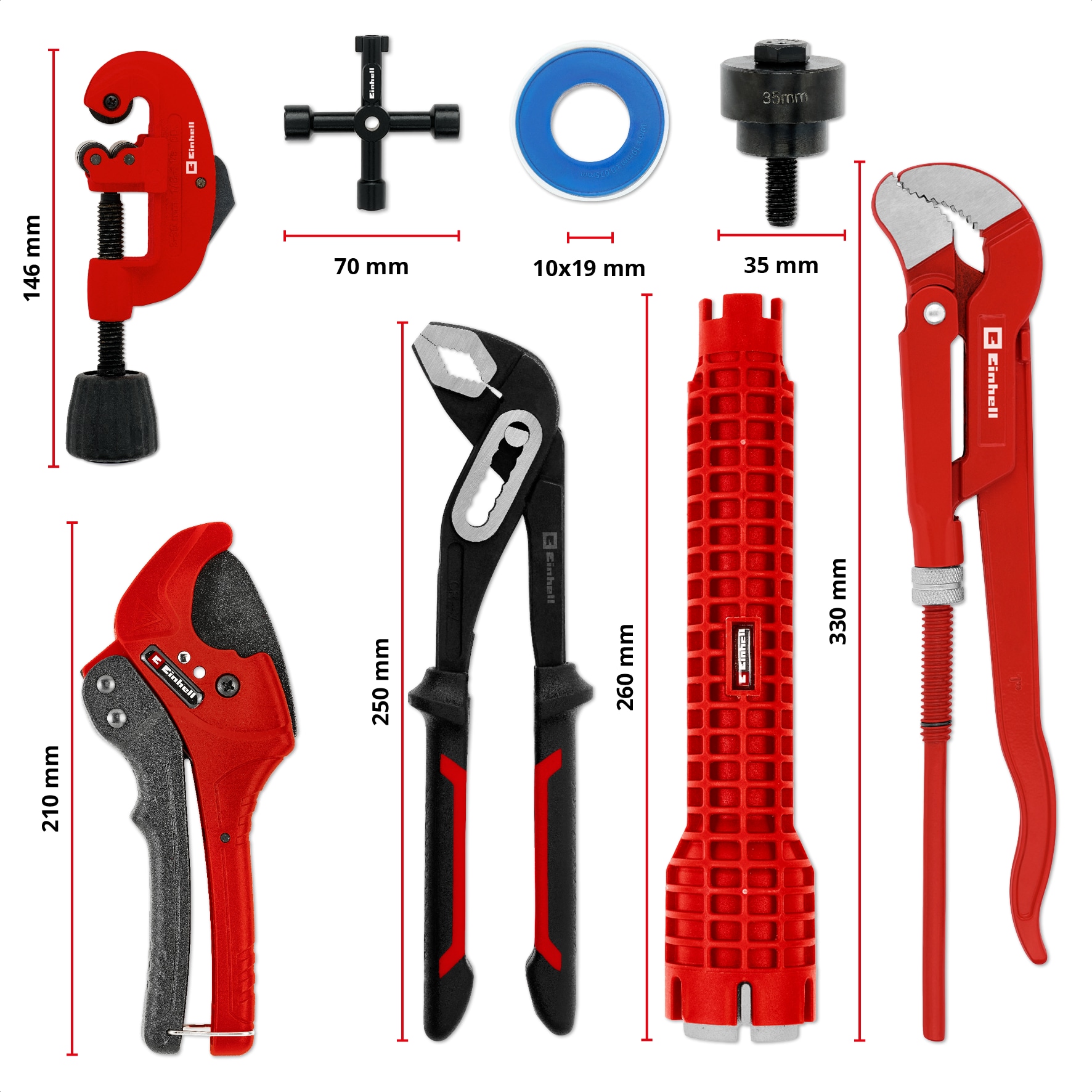 EINHELL E-Case-Einleger Sanitärinstallation Klempner-Set, 370527, 8-teilig EINHELL E-Case-Einleger Sanitärinstallation Klempner-Set, 370527, 8-teilig
