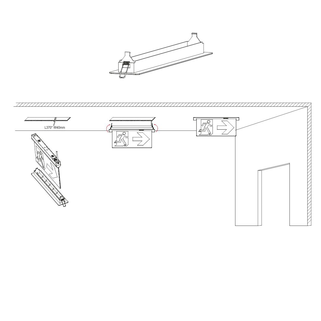 ENOVALITE Einbaurahmen, für LED-Fluchtwegleuchte ENOVALITE Einbaurahmen, für LED-Fluchtwegleuchte