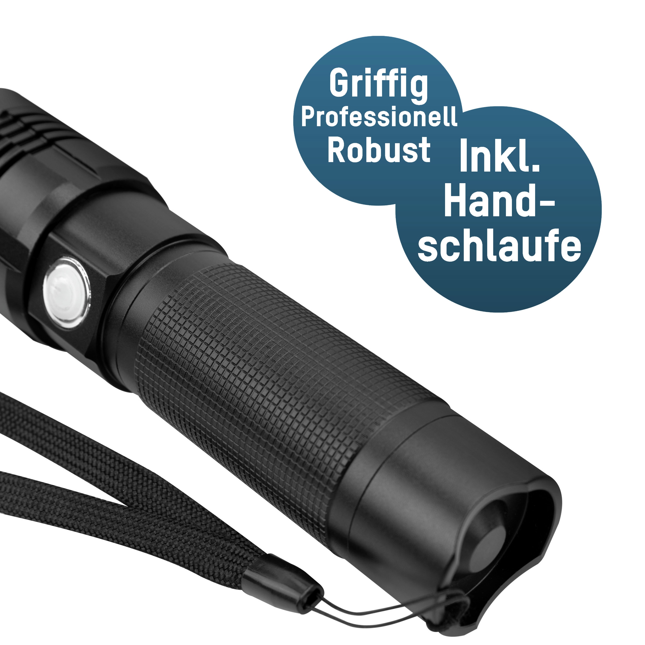 ANSMANN LED-Taschenlampe Pro 3000 R, 1400 lm, Akkubetrieb