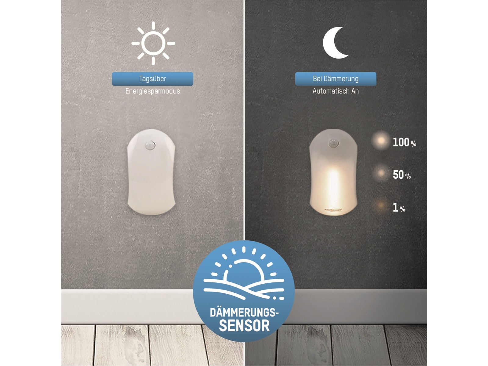 ANSMANN LED-Orientierungslicht NL25B, Dämmerungs- und Bewegungssensor, batteriebetrieben ANSMANN LED-Orientierungslicht NL25B, Dämmerungs- und Bewegungssensor, batteriebetrieben