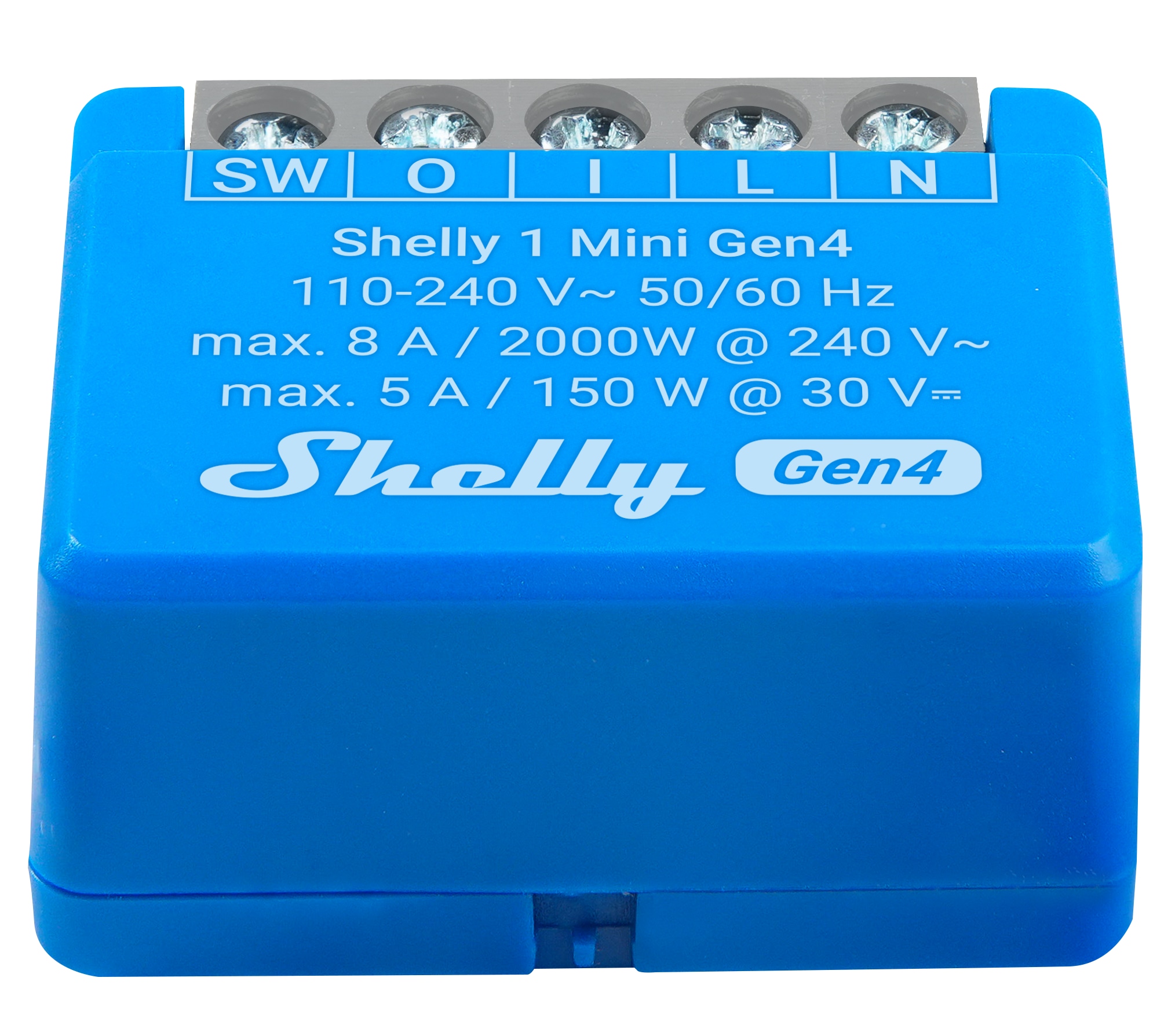 SHELLY Relais 1 Mini Gen4, 8 A, WLAN, Bluetooth, blau SHELLY Relais 1 Mini Gen4, 8 A, WLAN, Bluetooth, blau