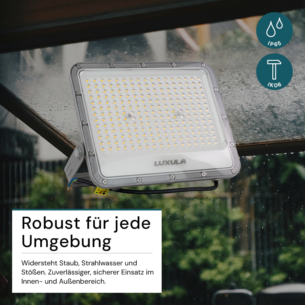 LUXULA LED-Fluter, EEK: E, 150W, 18500lm, 4000K, IP65, grau