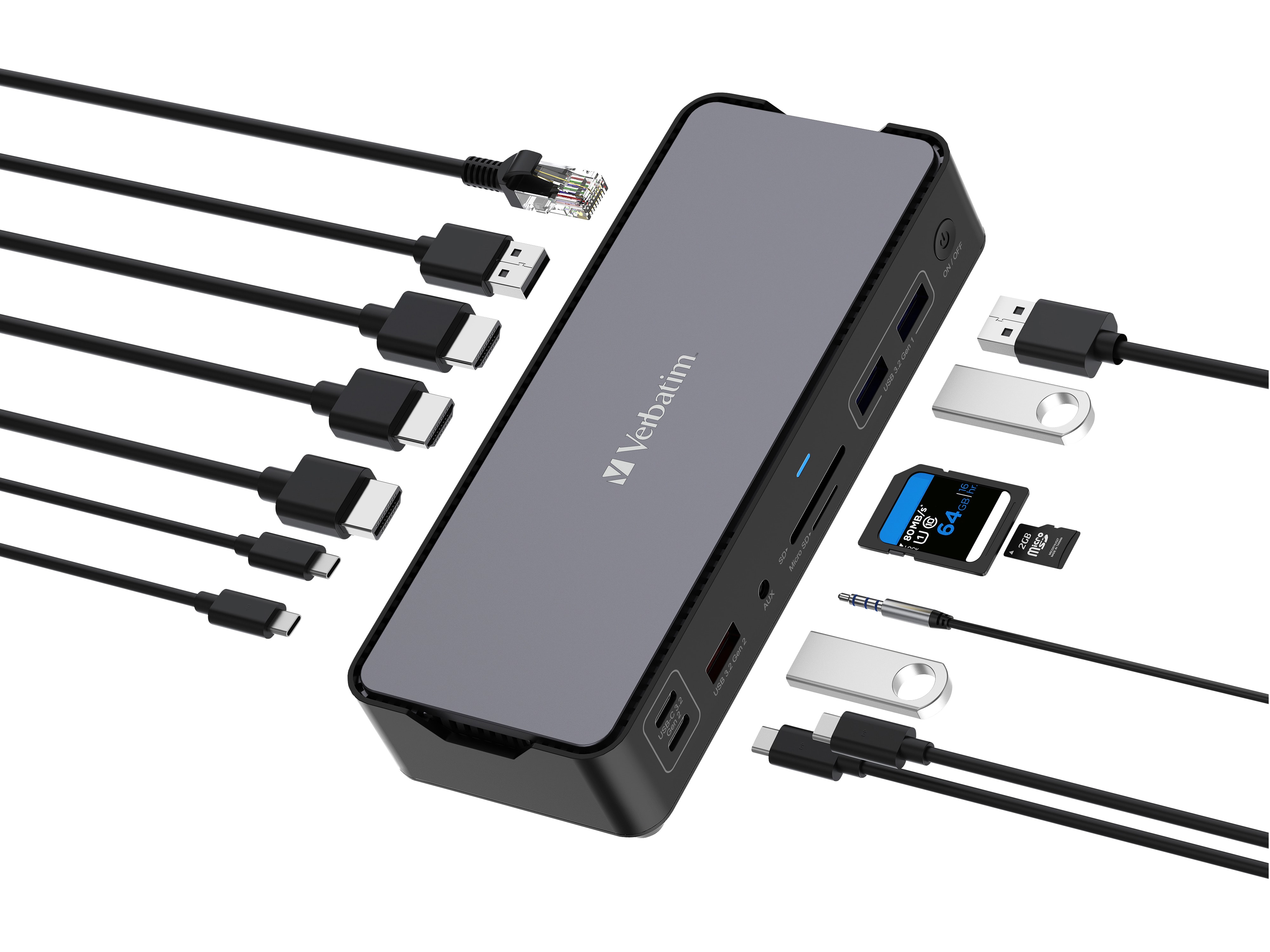 VERBATIM USB-C Pro Dockingstation CDS-15 VERBATIM USB-C Pro Dockingstation CDS-15