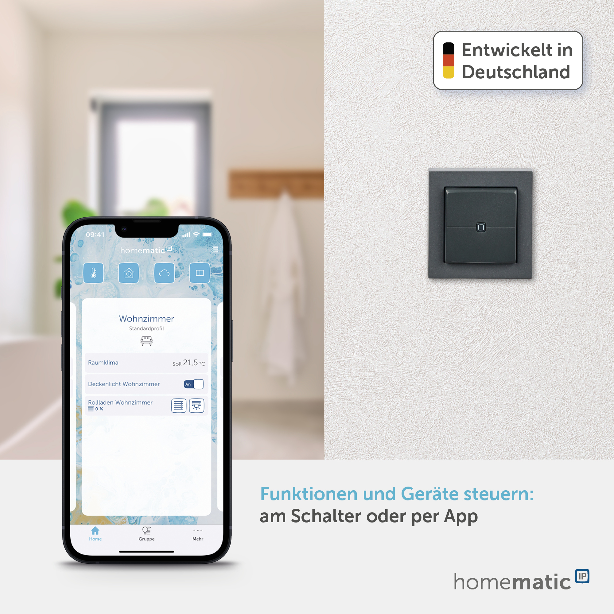 HOMEMATIC IP 161869A0 Wandtaster 2-fach anthrazit HOMEMATIC IP 161869A0 Wandtaster 2-fach anthrazit