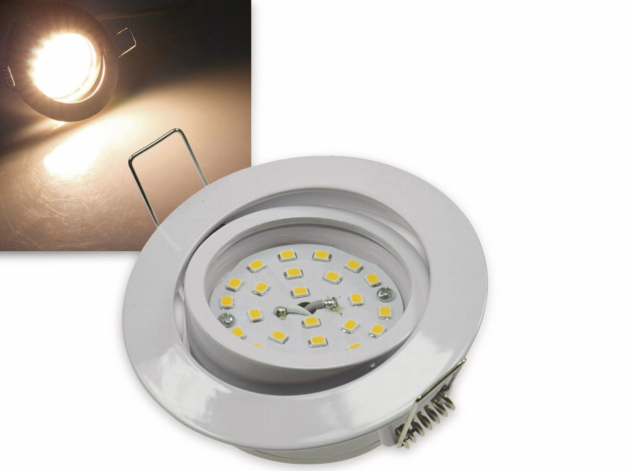 CHILITEC LED-Einbauleuchte "Flat-32" EEK F, 5 W, 420 lm, 2900 K, weiß, dimmbar CHILITEC LED-Einbauleuchte "Flat-32" EEK F, 5 W, 420 lm, 2900 K, weiß, dimmbar