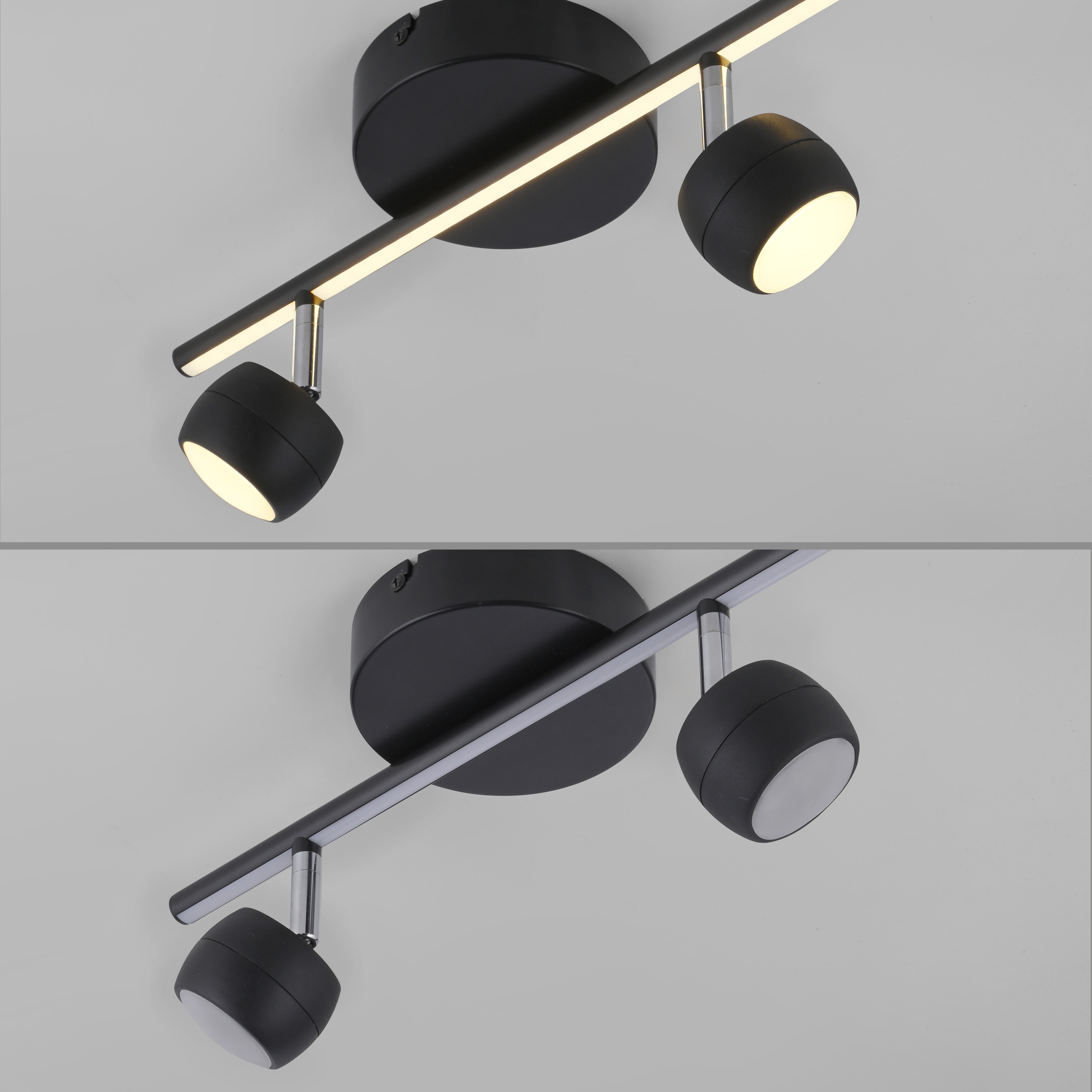 JUST LIGHT LED-Deckenleuchte 11401-18, 10,60W, 3000K, 1225lm, warmweiß, IP20, schwarz JUST LIGHT LED-Deckenleuchte 11401-18, 10,60W, 3000K, 1225lm, warmweiß, IP20, schwarz