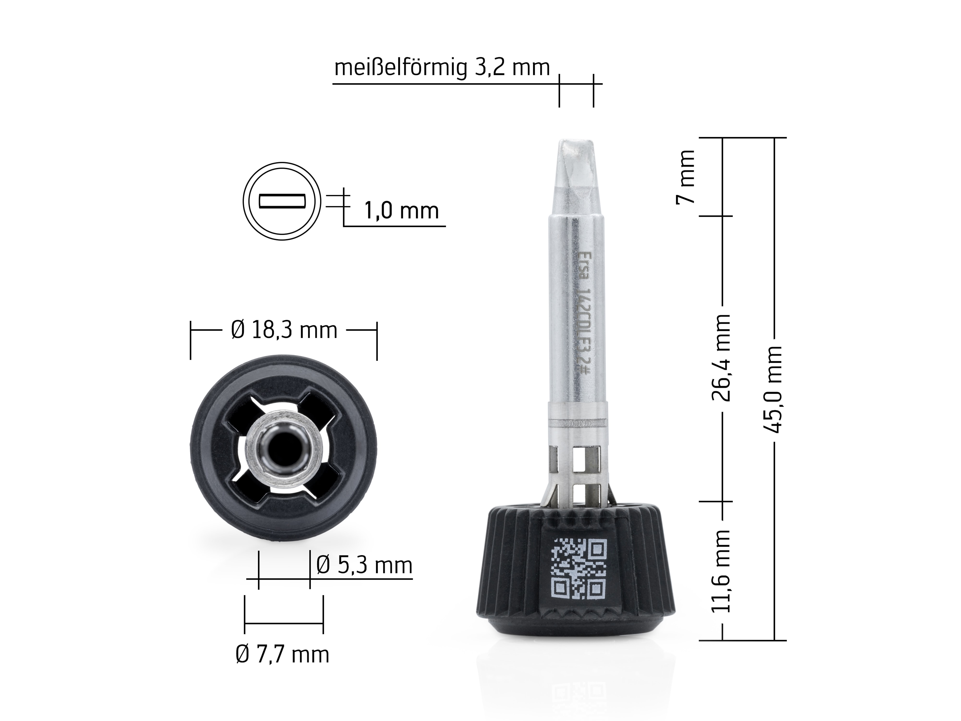 ERSA Lötspitze, 0142CDLF32/SB, meißelförmig, 3,2 mm