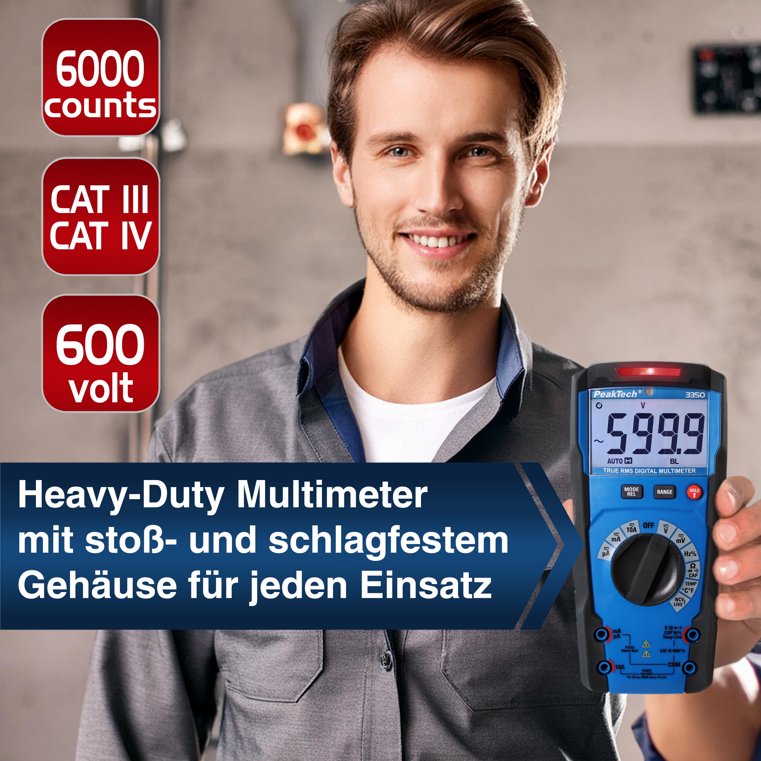 PEAKTECH Multimeter, P 3350, True RMS PEAKTECH Multimeter, P 3350, True RMS