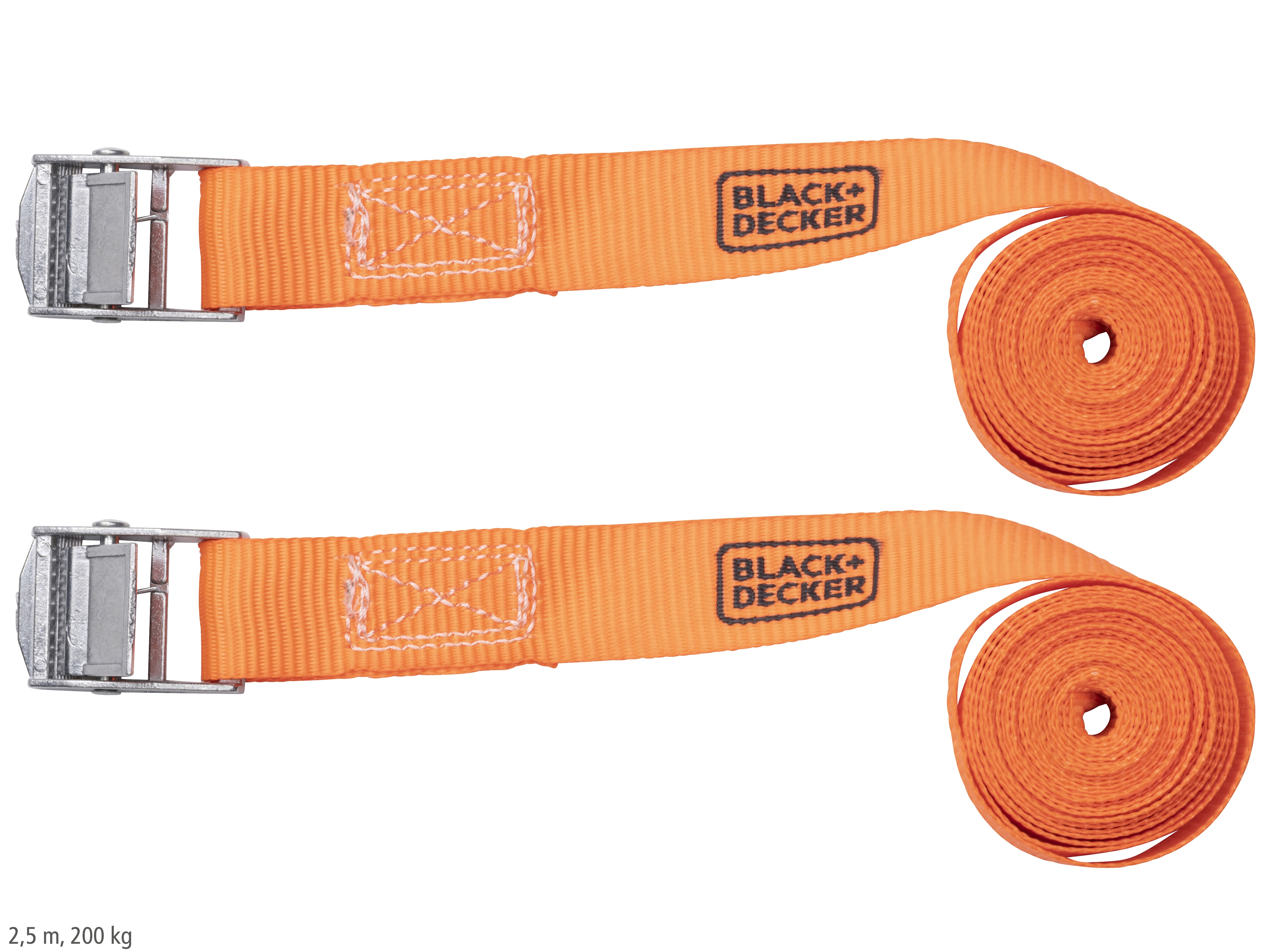 BLACK & DECKER Spanngurte-Satz, 25x2500 mm, 2 Stück BLACK & DECKER Spanngurte-Satz, 25x2500 mm, 2 Stück