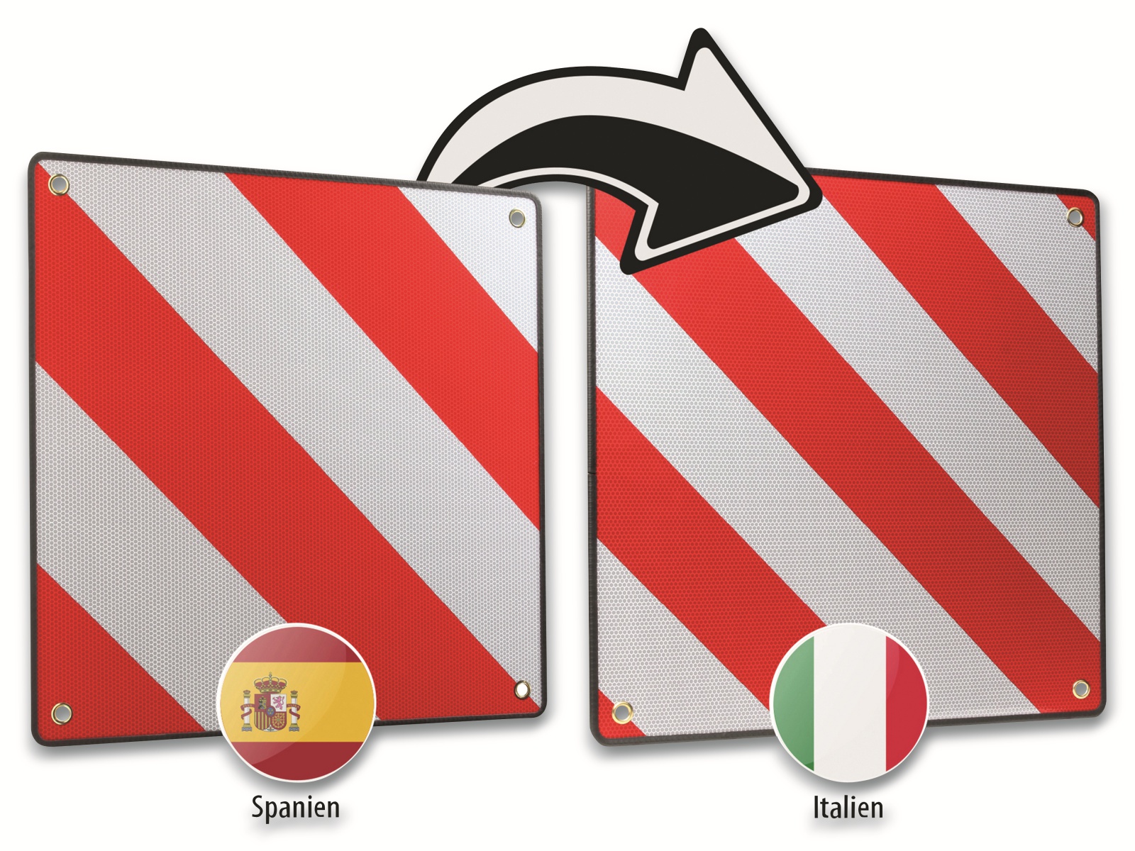 CALIMA CAMPING EQUIPMENT Warntafel 46044, 2in1, Spanien und Italien CALIMA CAMPING EQUIPMENT Warntafel 46044, 2in1, Spanien und Italien