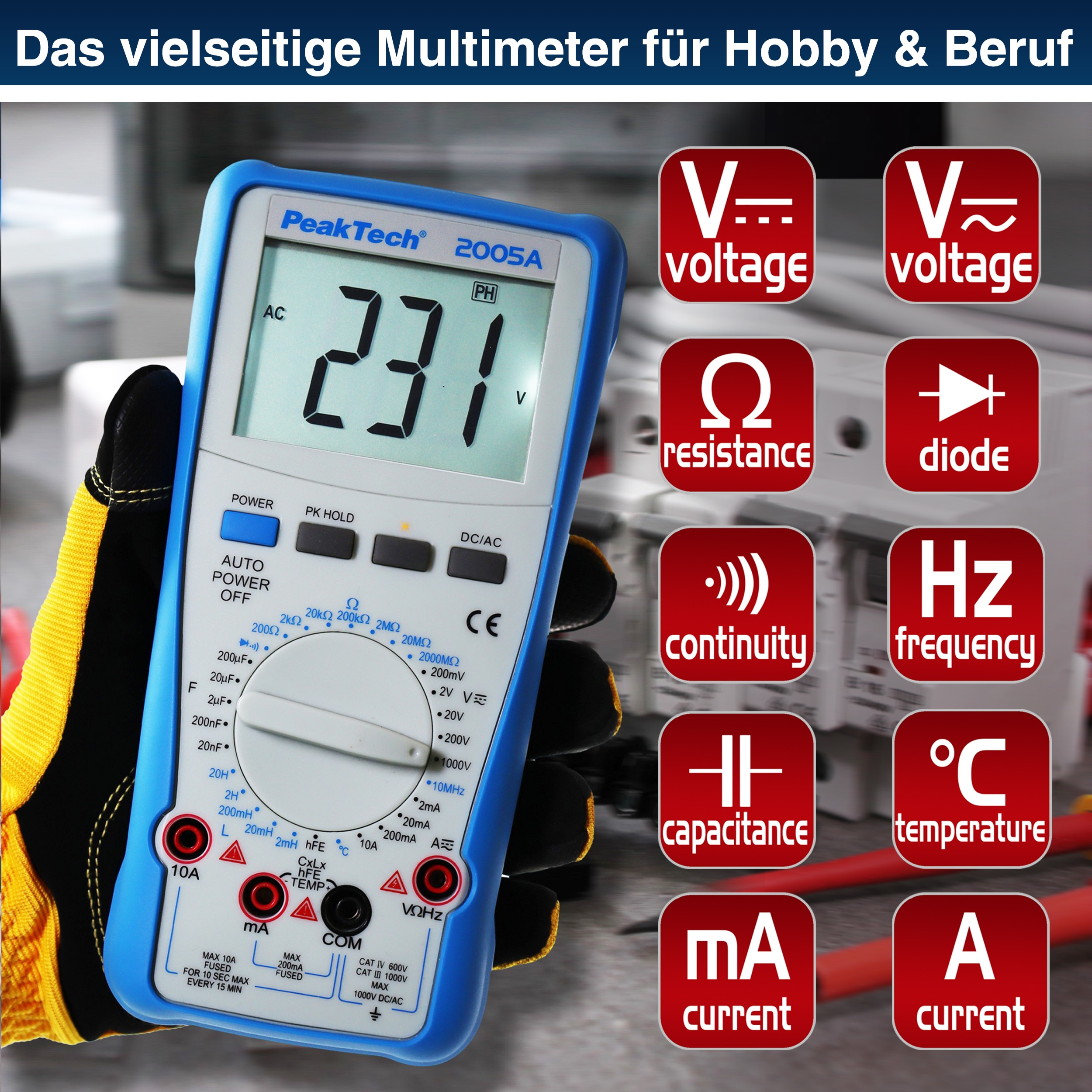 PEAKTECH Multimeter, P 2005 A PEAKTECH Multimeter, P 2005 A