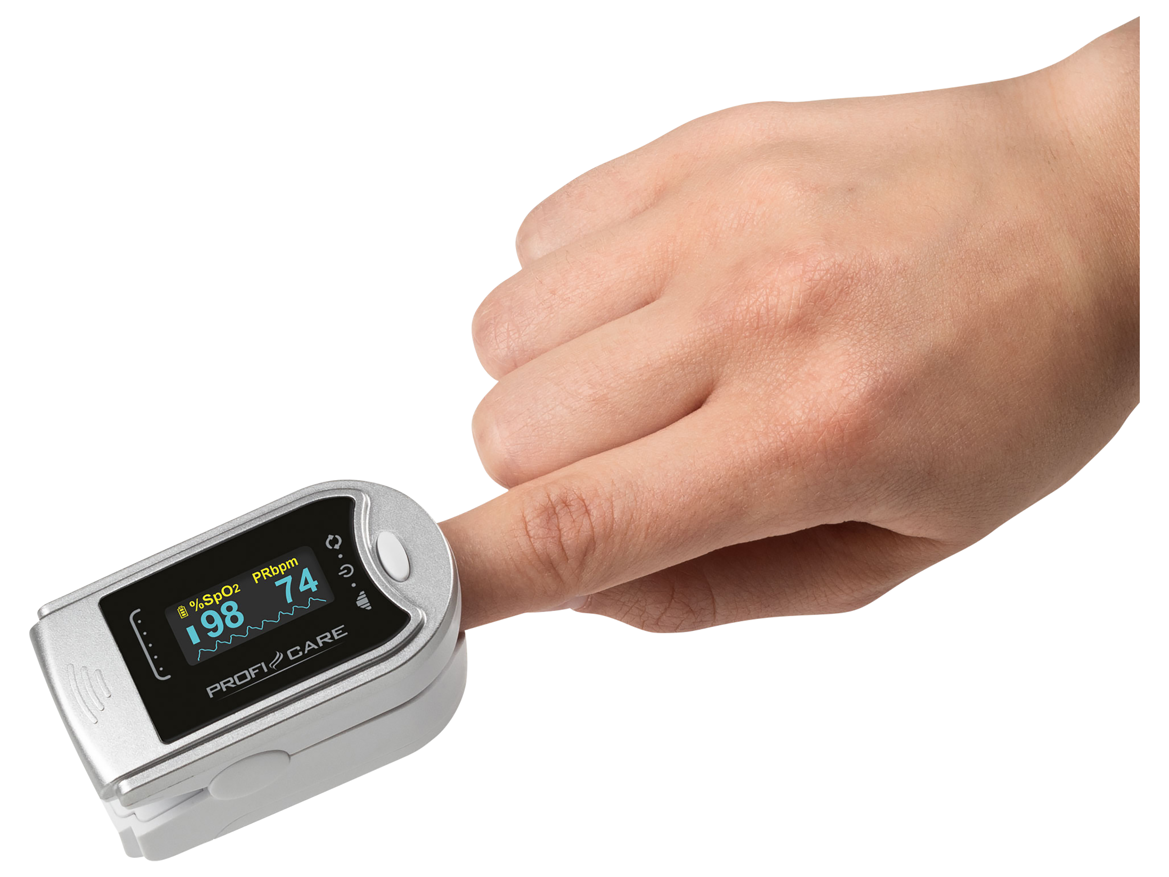 PROFI CARE Pulsoximeter PC-PO 3104, 3 in 1, Blutsauerstoff-Messgerät PROFICARE Pulsoximeter PC-PO 3104, 3 in 1, Blutsauerstoff-Messgerät