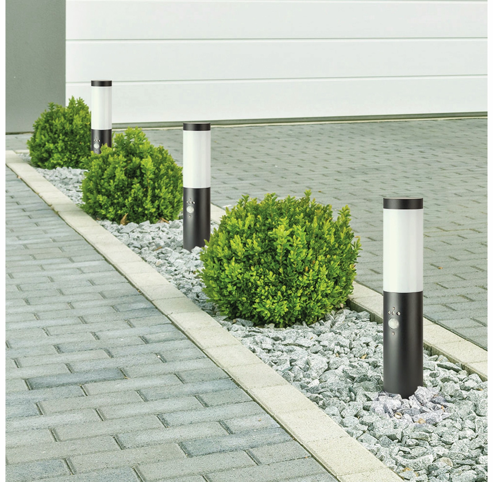 V-TAC Poller-Außenleuchte VT-838, IP44, E27, PIR-Sensor, Edelstahl, 450mm, VT-8965, grau V-TAC Poller-Außenleuchte VT-838, IP44, E27, PIR-Sensor, Edelstahl, 450mm, VT-8965, grau