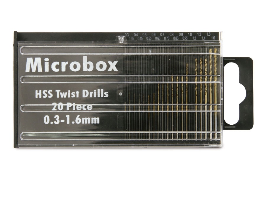Miniaturbohrer-Set, 0,3...1,6 mm, 20 Bohrer Miniaturbohrer-Set, 0,3...1,6 mm, 20 Bohrer