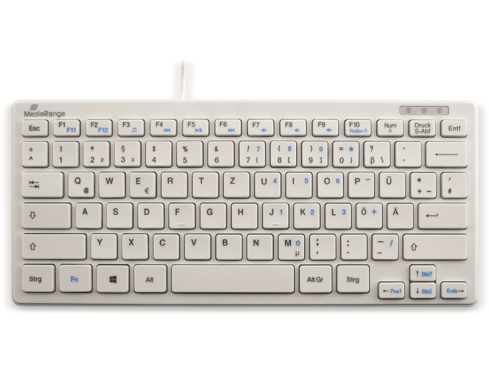 MEDIARANGE USB-Tastatur MROS113, kompakt, flache Tasten, QWERTZ, weiß MEDIARANGE USB-Tastatur MROS113, kompakt, flache Tasten, QWERTZ, weiß