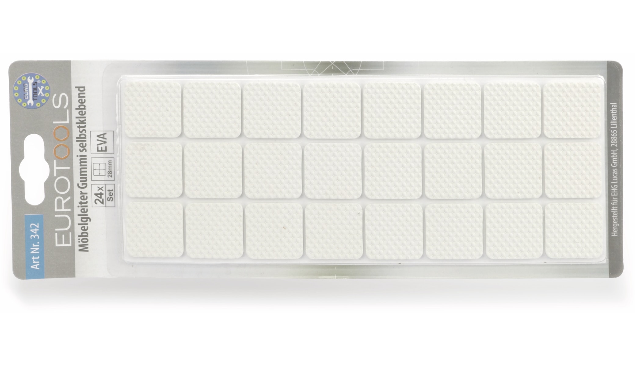 EUROTOOLS Möbelgleiter 342-NBFR, EVA, 28x28 mm, 24 Stück EUROTOOLS Möbelgleiter 342-NBFR, EVA, 28x28 mm, 24 Stück
