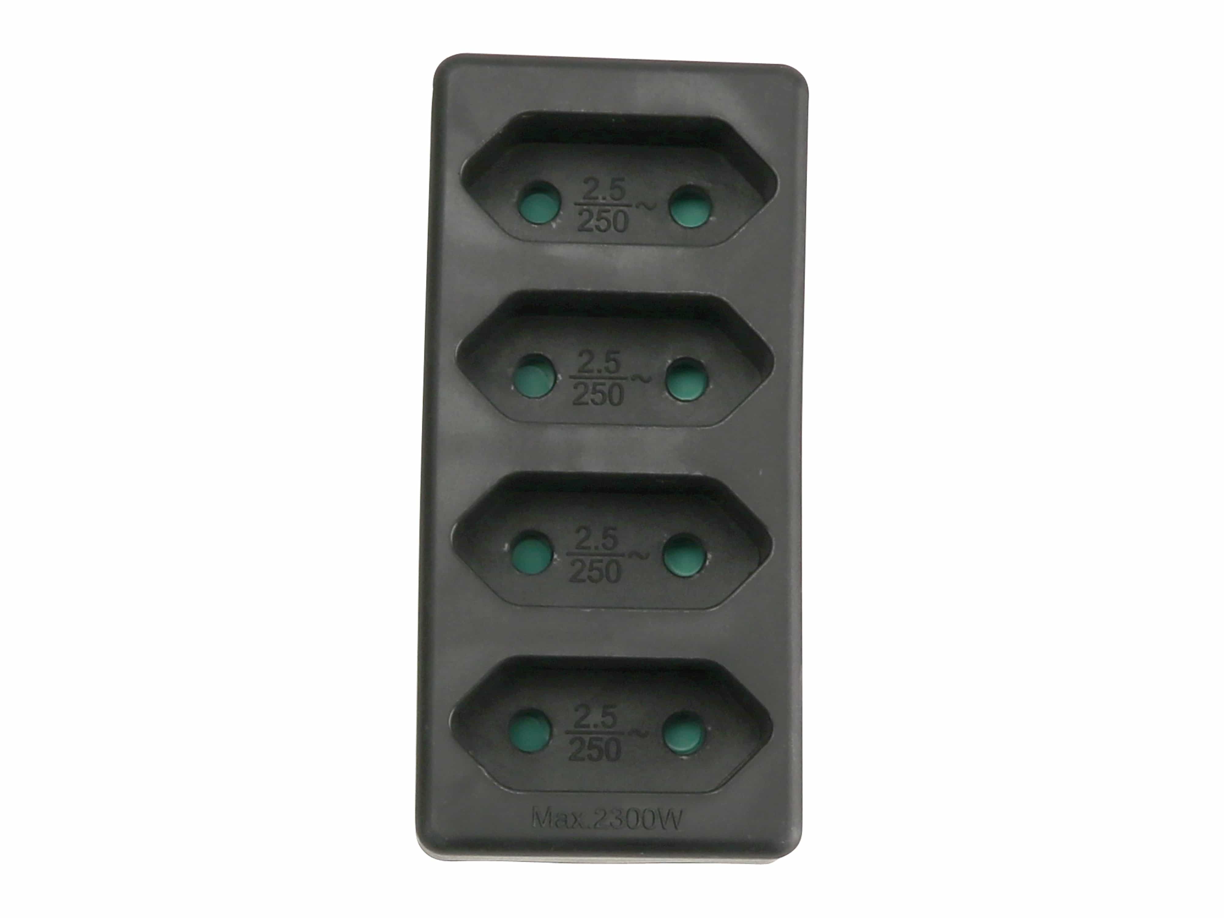 AS SCHWABE Euro-Vierfach-Stecker, schwarz AS SCHWABE Euro-Vierfach-Stecker, schwarz