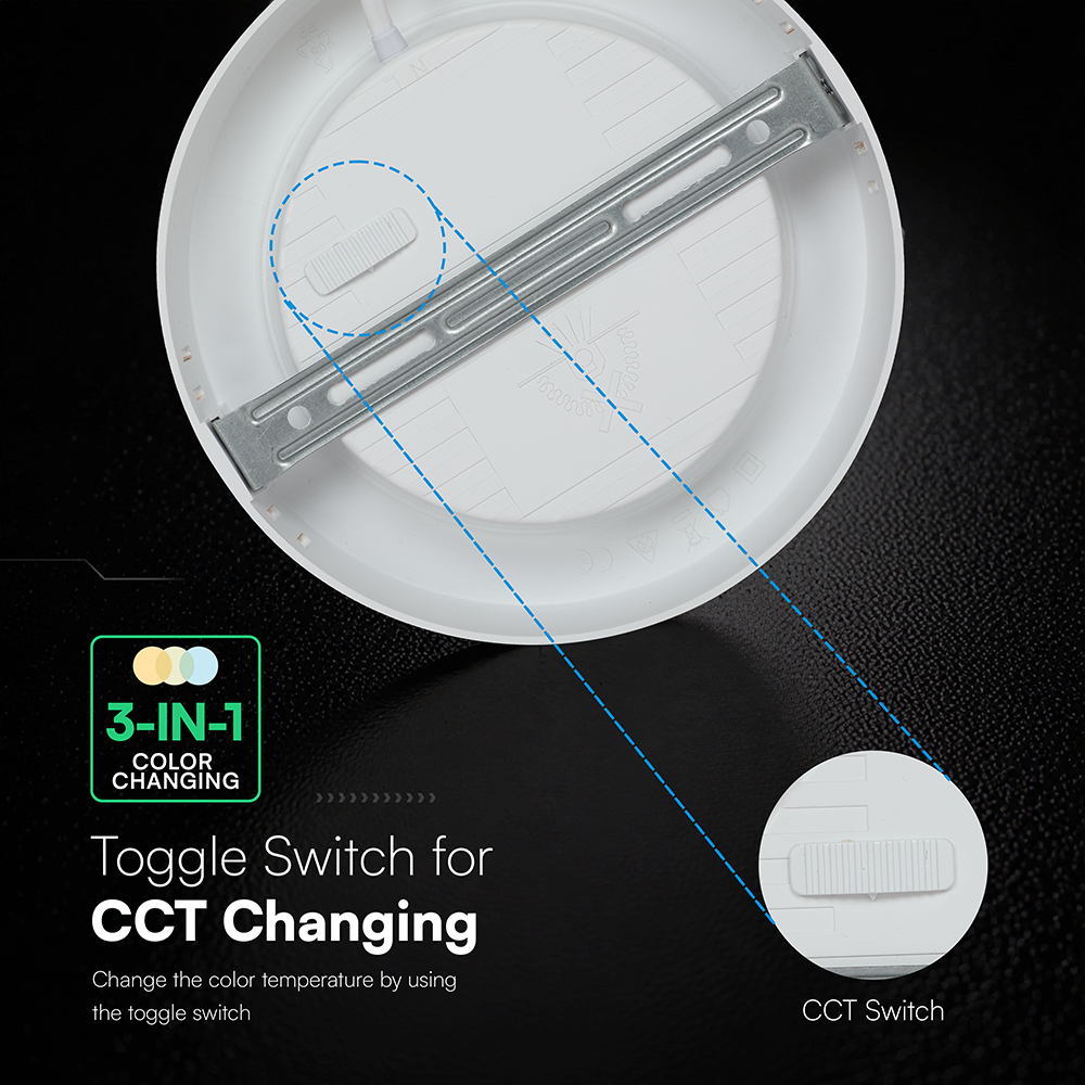 V-TAC LED-Deckenleuchte VT78766, EEK: E, 18W, 1980lm, 3000K/4000K/6500K