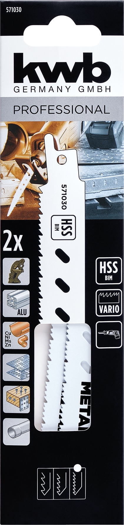 KWB Säbel-Sägeblatt, 571030, Metall, 2 Stück