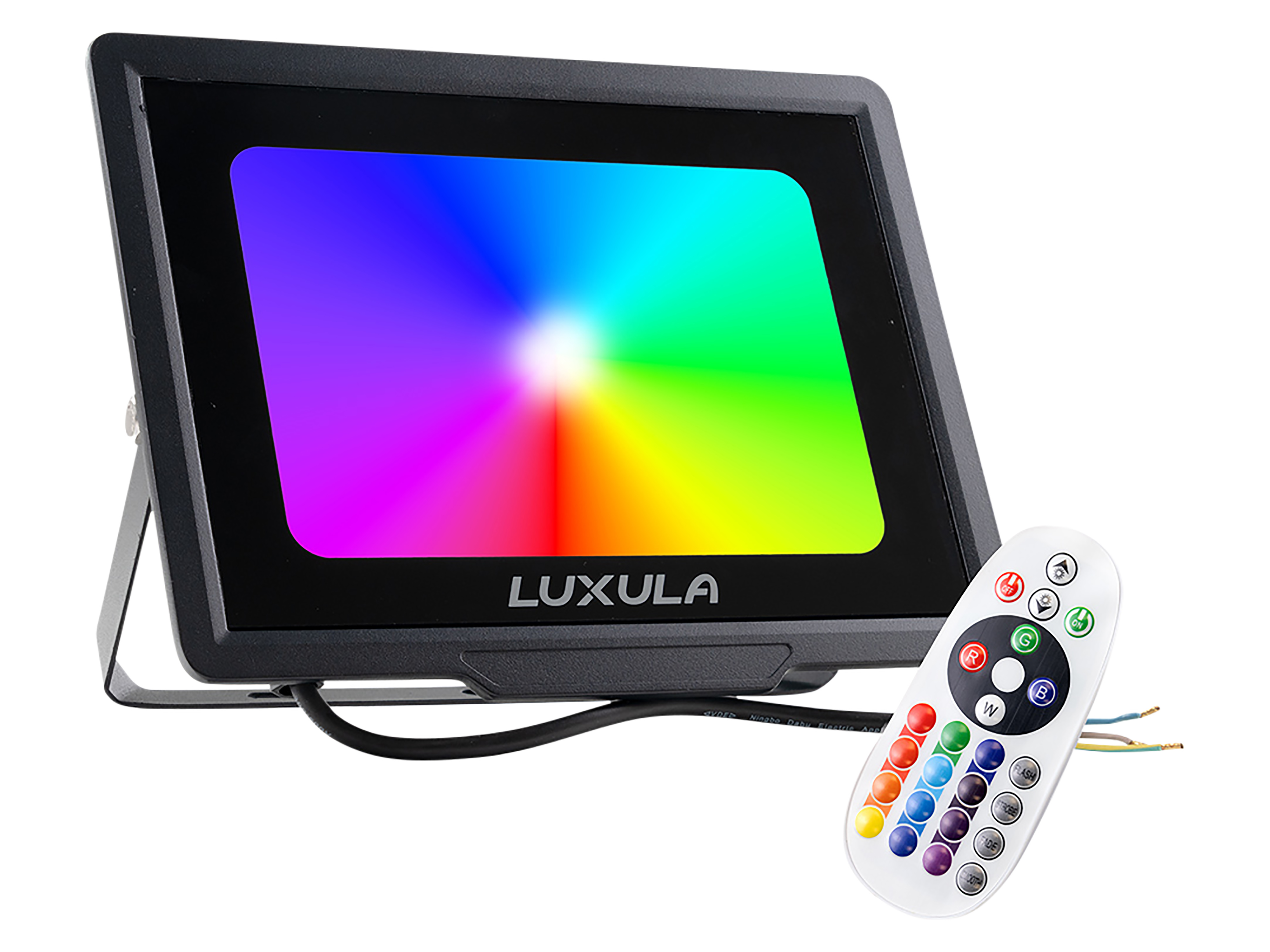 LUXULA RGB LED-Fluter LX400184, 100W, IP65, schwarz, mit Fernbedienung LUXULA RGB LED-Fluter LX400184, 100W, IP65, schwarz, mit Fernbedienung