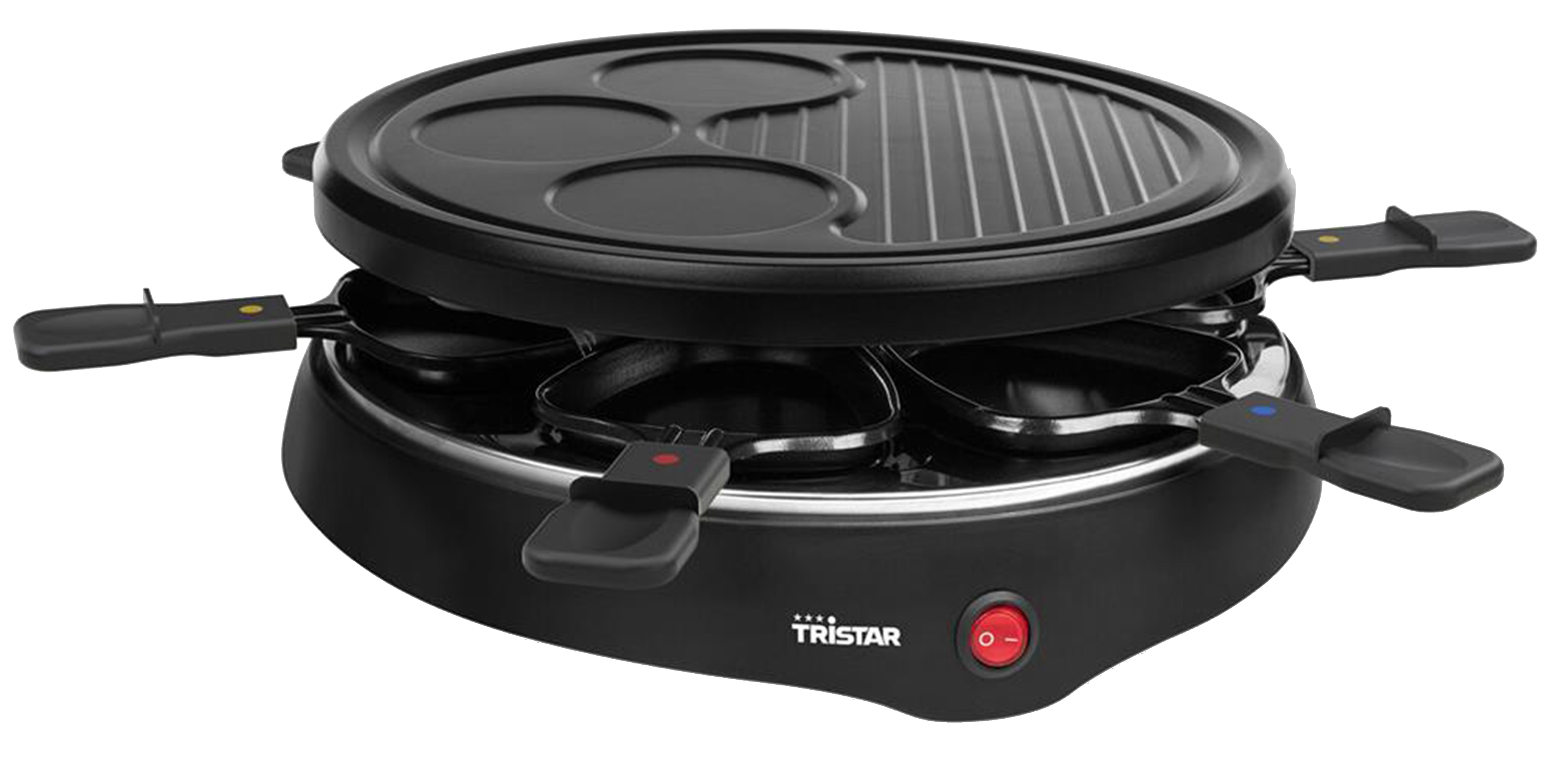 TRISTAR Raclette RA-2998, 6 Personen, 800 W, Grillplatte mit Crepe-Bereich TRISTAR Raclette RA-2998, 6 Personen, 800 W, Grillplatte mit Crepe-Bereich