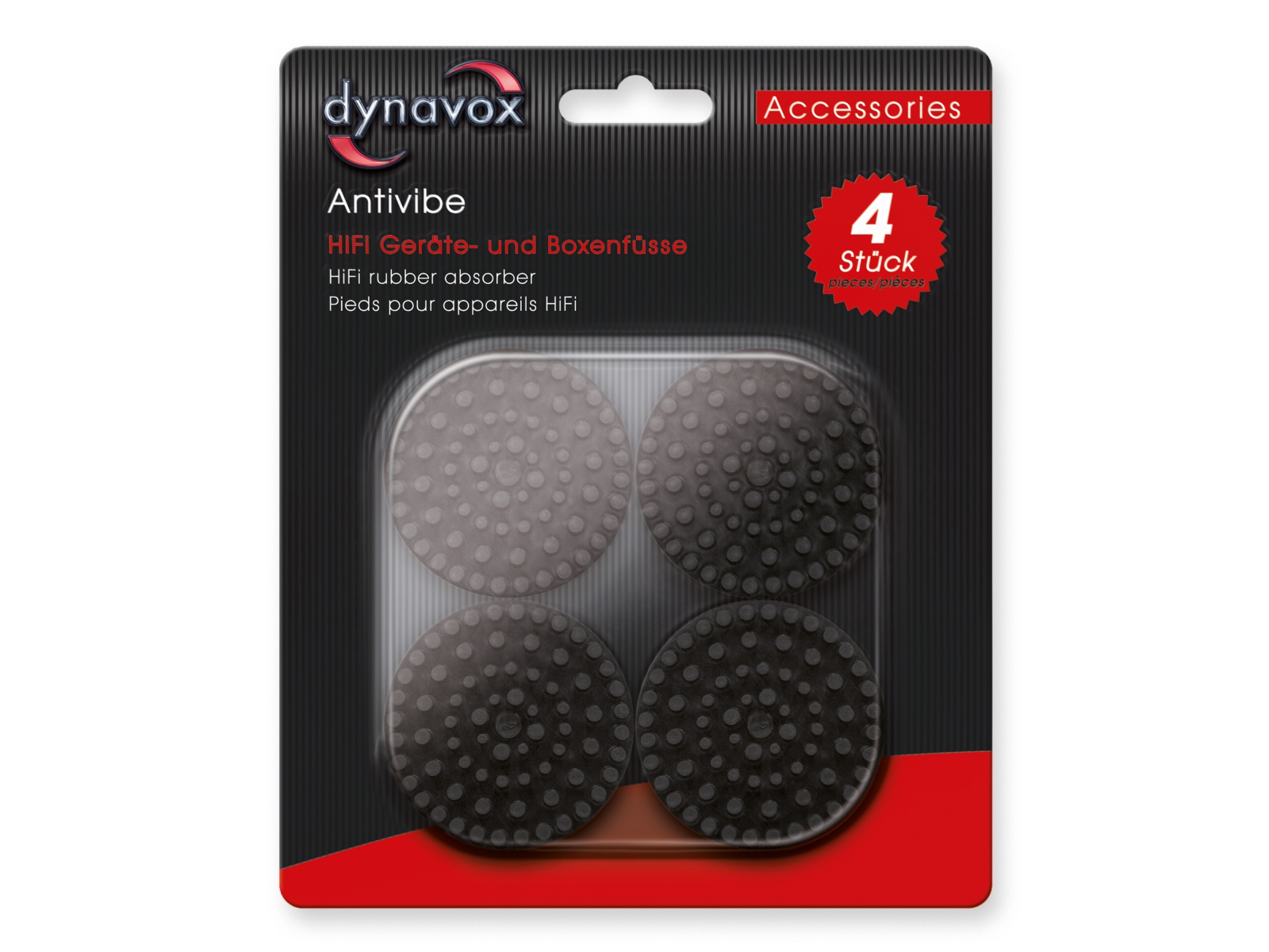 DYNAVOX Antivibe Gerätefüße-Set 4 Stück, Gummi, Ø 53 mm DYNAVOX Antivibe Gerätefüße-Set 4 Stück, Gummi, Ø 53 mm