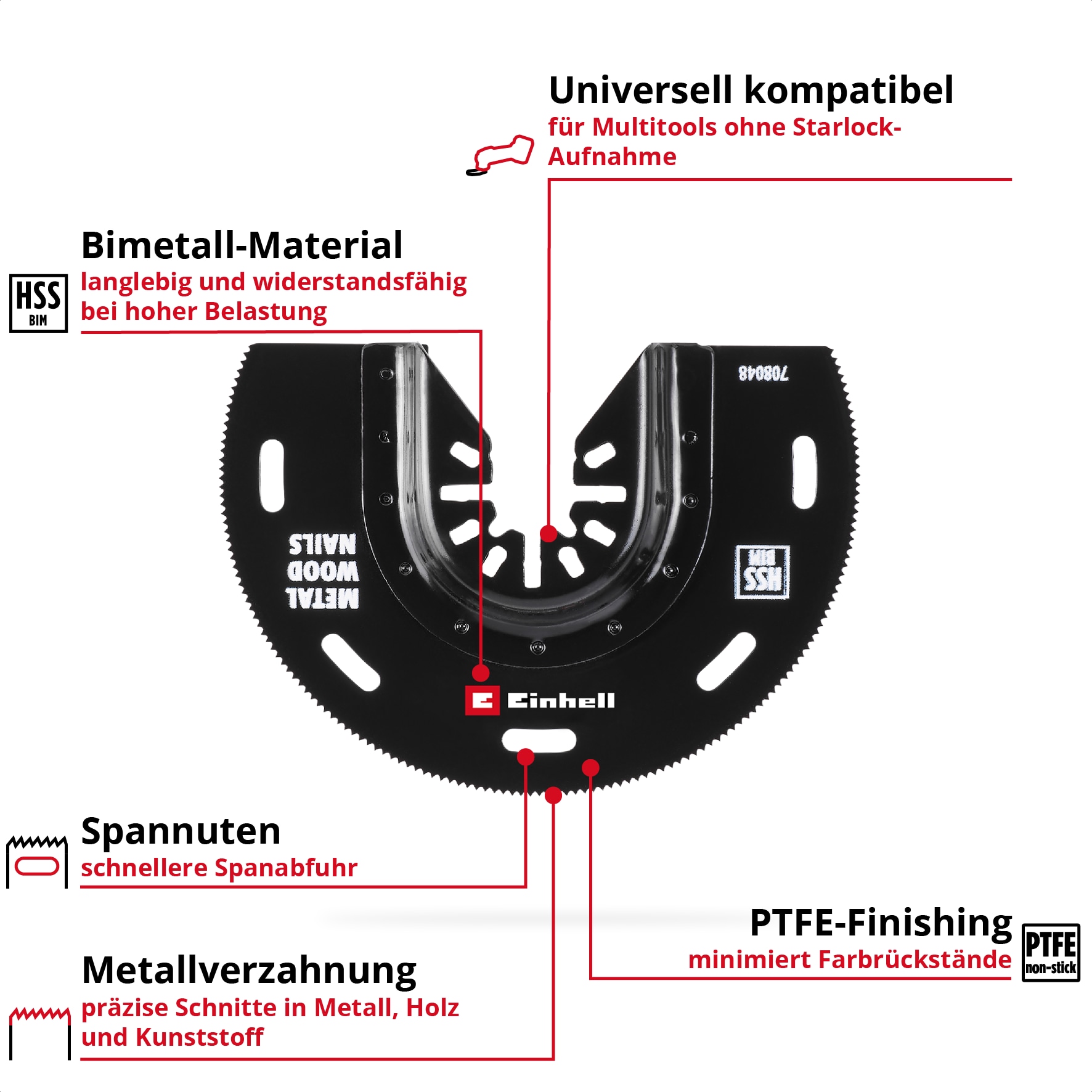 EINHELL Tauchsägeblatt, 708048, halbrund, Bi-Metall, 88 mm