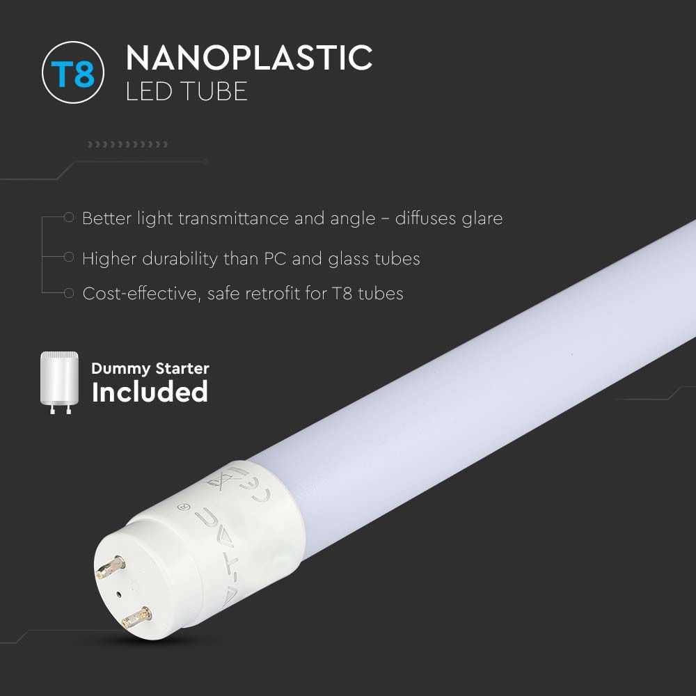 V-TAC LED-Röhre VT-1577, T8, G13, EEK: F, 20 W, 2100 lm, 4000 K, 1500 mm