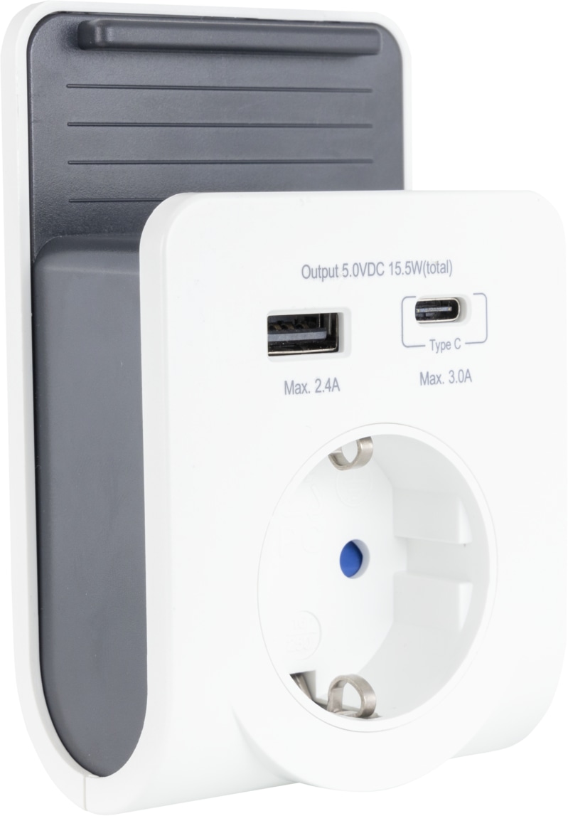 REV USB-Ladegerät mit Handyablage, 1x USB-A, 1x USB-C REV USB-Ladegerät mit Handyablage, 1x USB-A, 1x USB-C