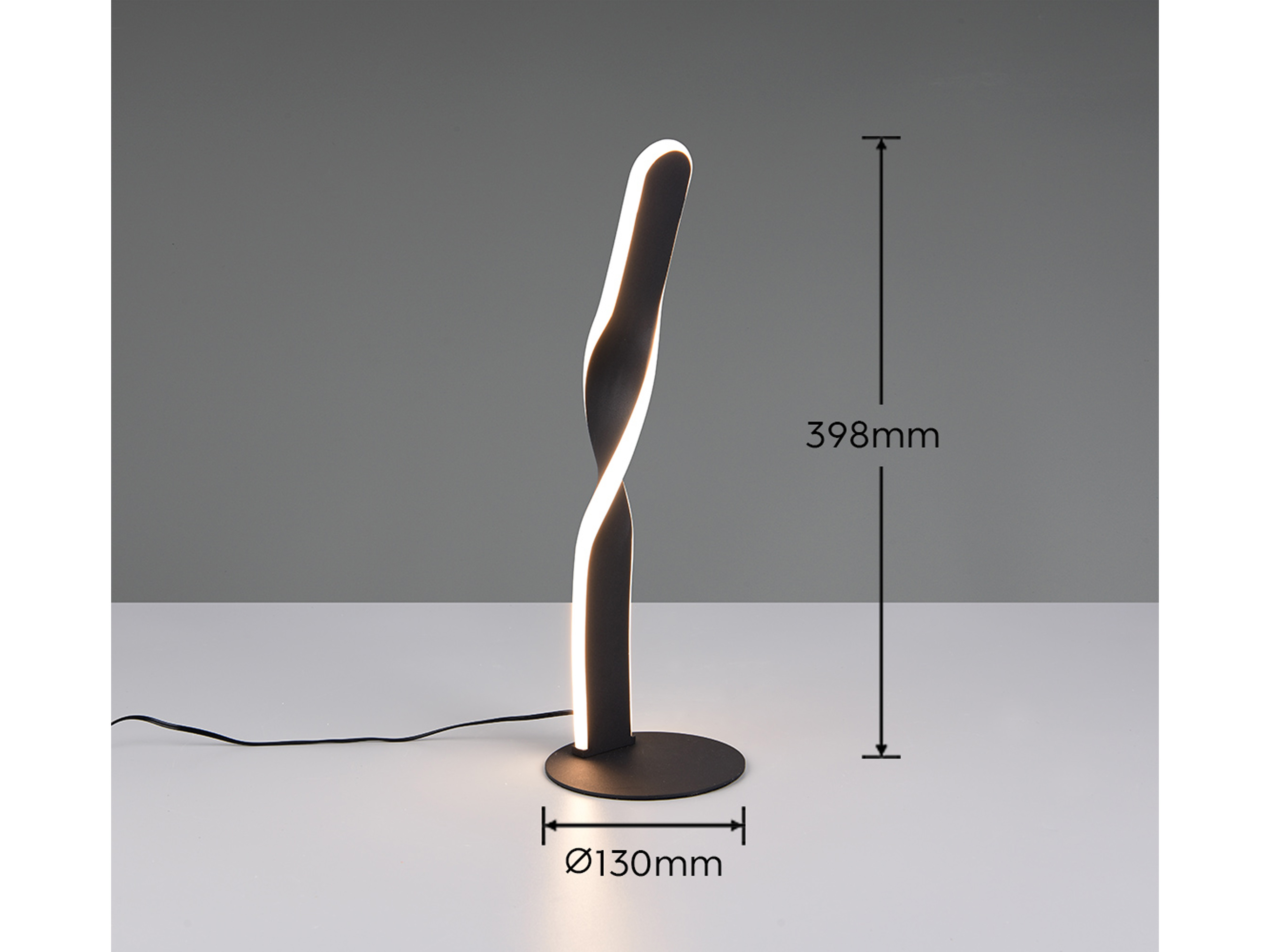 REALITY LED-Tischleuchte Ginko R55791132, 10W, 3000K, 1020lm, warmweiß, IP20, schwarz