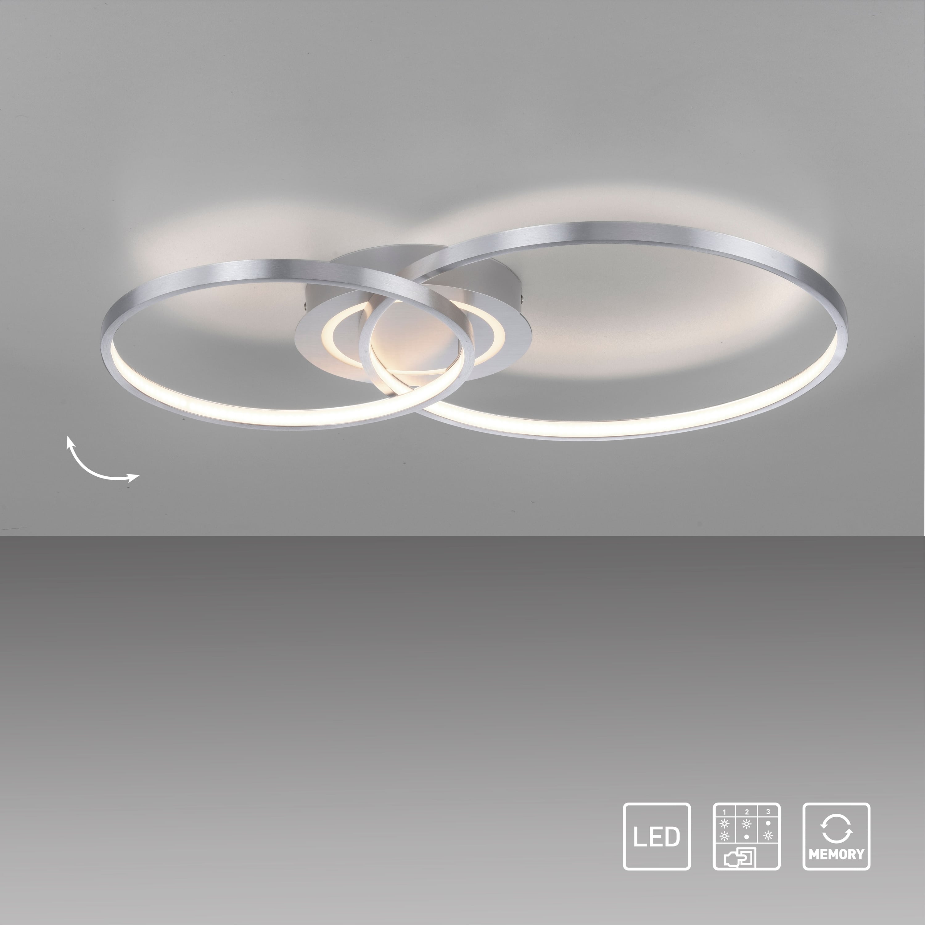 JUST LIGHT LED-Deckenleuchte 14540-95 aluminium, 27,6 W, 3480 lm, 3000 K JUST LIGHT LED-Deckenleuchte 14540-95 aluminium, 27,6 W, 3480 lm, 3000 K