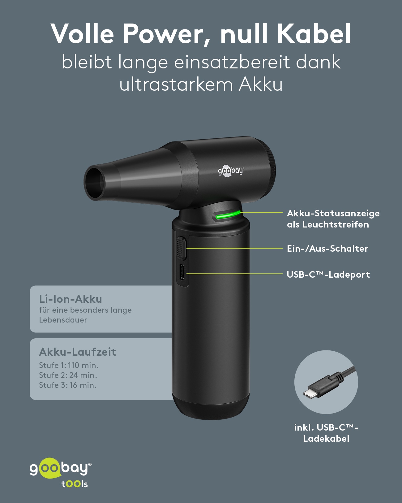 GOOBAY TOOLS Staubgebläse Superior, 180 W, mit 11 Aufsätzen GOOBAY TOOLS Staubgebläse Superior, 180 W, mit 11 Aufsätzen