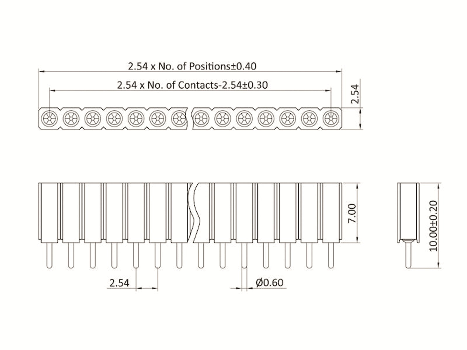 ECON CONNECT Kontaktbuchse, 1 x 40-polig, Höhe 7 mm, RM 2,54 mm ECON CONNECT Kontaktbuchse, 1 x 40-polig, Höhe 7 mm, RM 2,54 mm