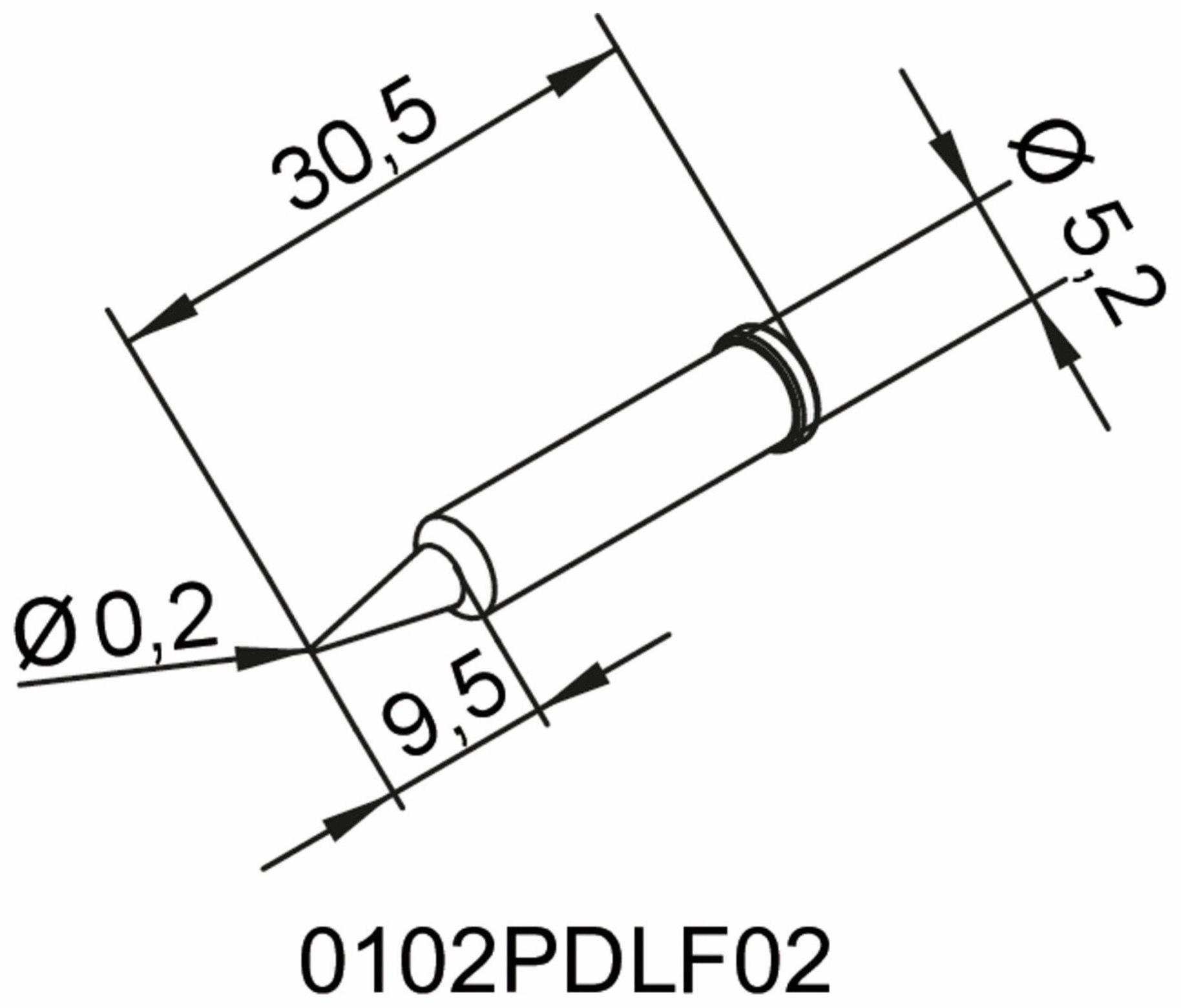 ERSA Lötspitze, 0102PDLF02/SB, bleistiftspitz, 0,2 mm ERSA Lötspitze, 0102PDLF02/SB, bleistiftspitz, 0,2 mm