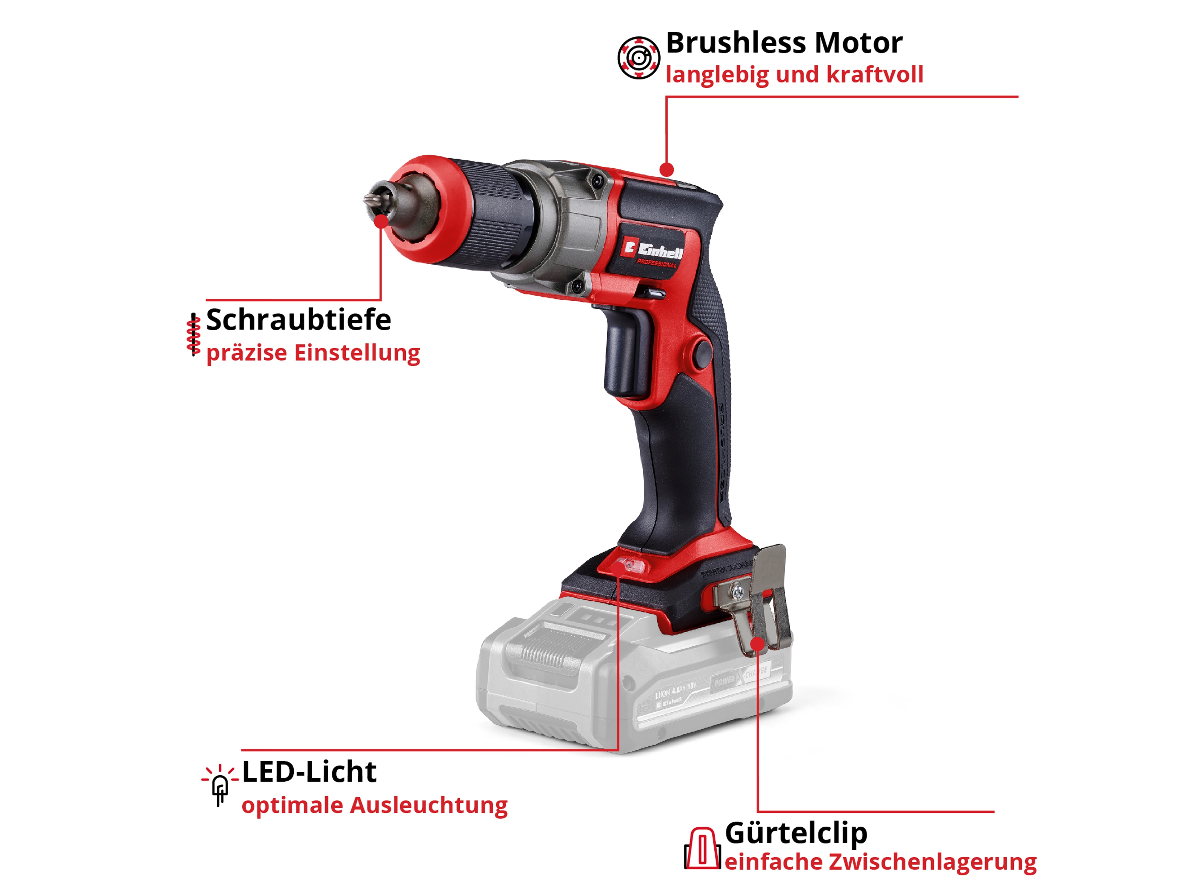 EINHELL PROFESSIONAL Akku-Trockenbauschrauber TP-DY 18 Li BL, Solo EINHELL PROFESSIONAL Akku-Trockenbauschrauber TP-DY 18 Li BL, Solo