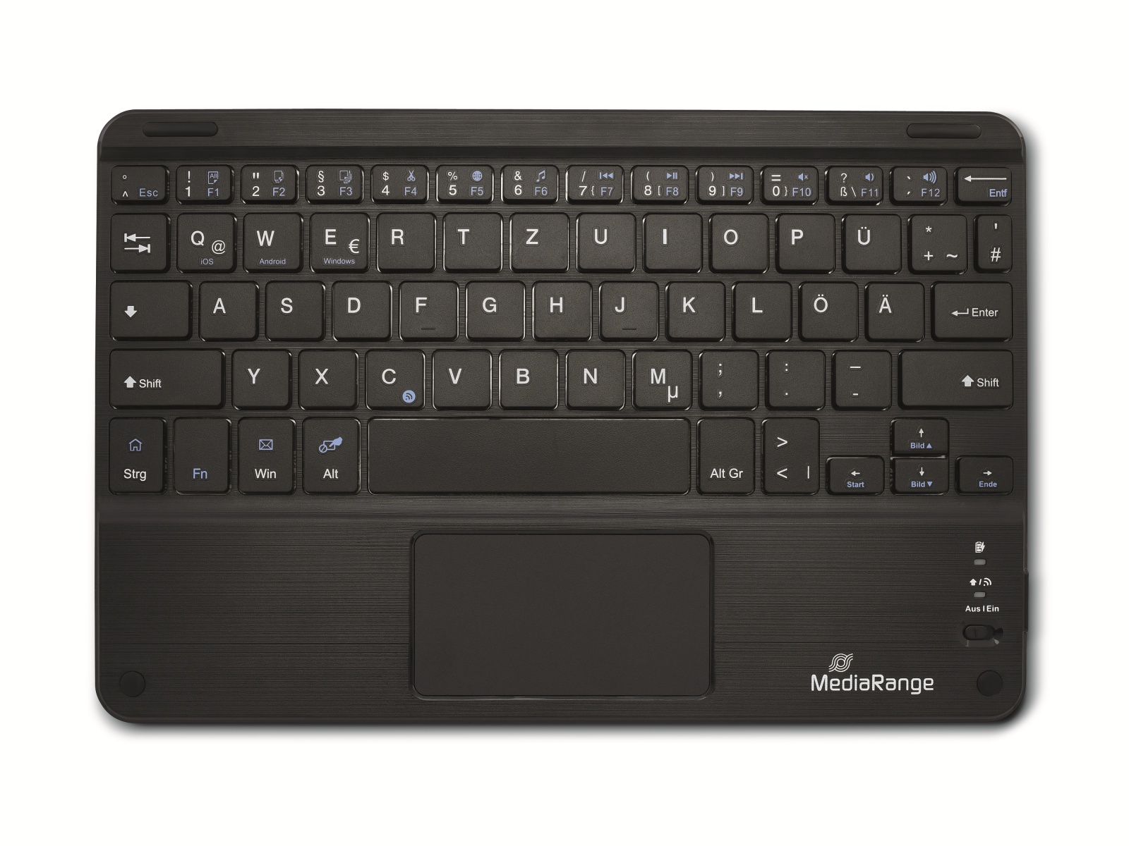 MEDIARANGE Funk-Tastatur MROS130, Touchpad, QWERTZ, schwarz MEDIARANGE Funk-Tastatur MROS130, Touchpad, QWERTZ, schwarz