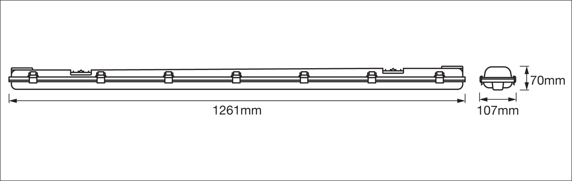 OSRAM LED-Feuchtraumleuchte Submarine, G13, 30 W, 3000 lm, 4000 K, IP65, neutralweiß, 126,1 cm