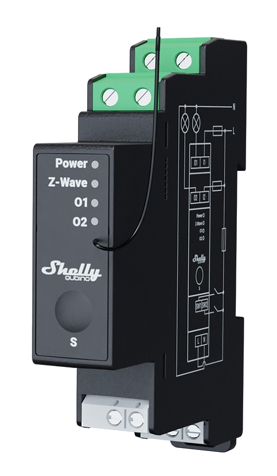 SHELLY Relais Wave Pro 2PM, Hutschiene, Messfunktion, schwarz SHELLY Relais Wave Pro 2PM, Hutschiene, Messfunktion, schwarz