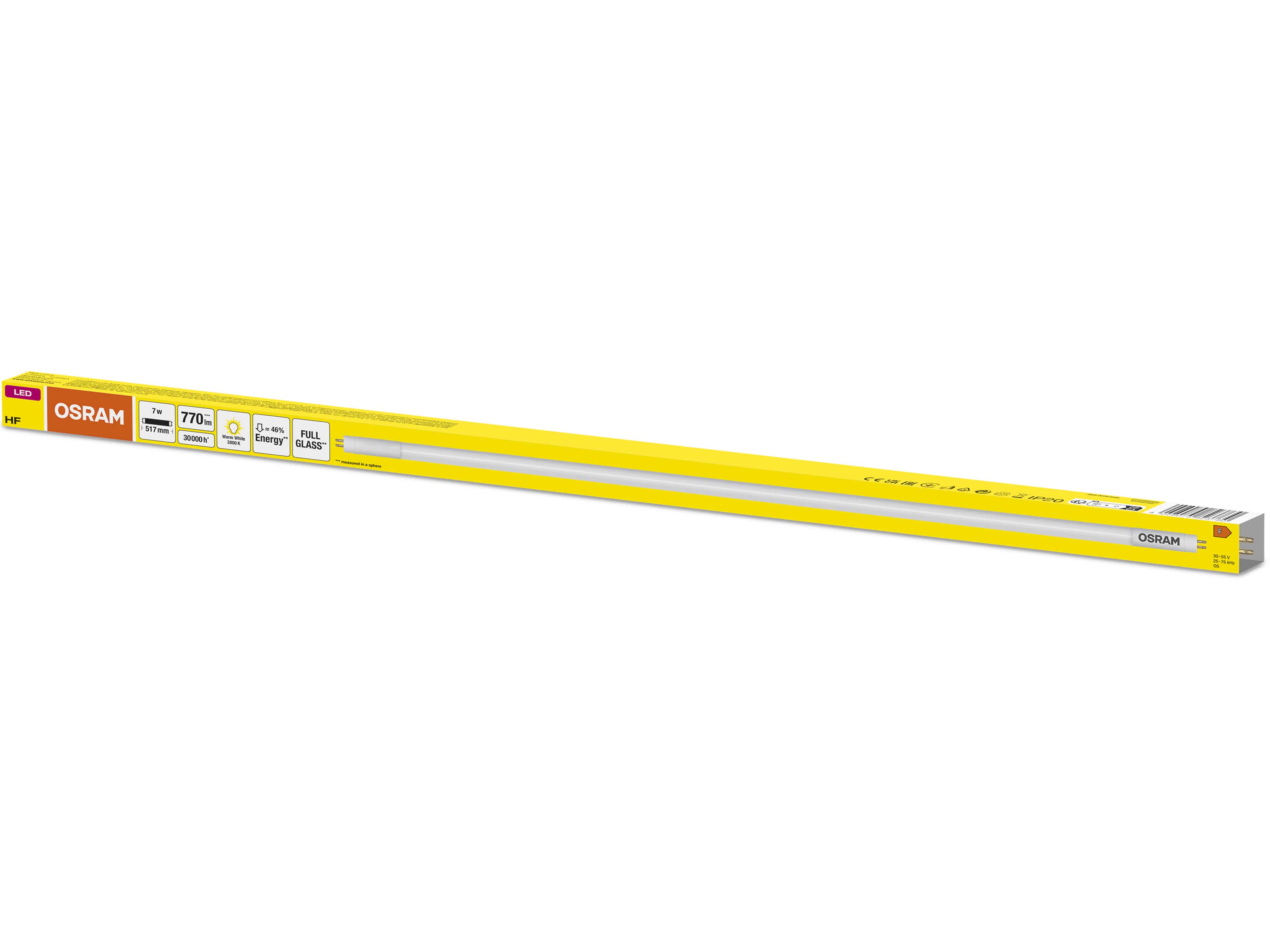 OSRAM LED-Röhre, T5, 517mm, G5, EEK: F, 7W, 770lm, 3000K OSRAM LED-Röhre, T5, 517mm, G5, EEK: F, 7W, 770lm, 3000K