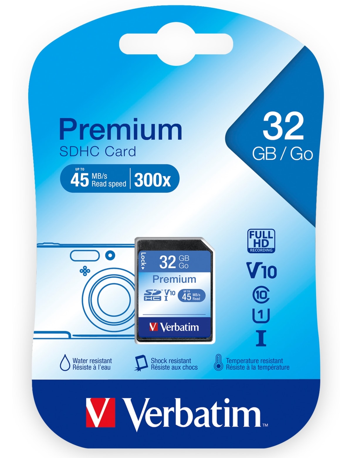 VERBATIM SDHC Card Premium, 32 GB, Class 10 VERBATIM SDHC Card Premium, 32 GB, Class 10