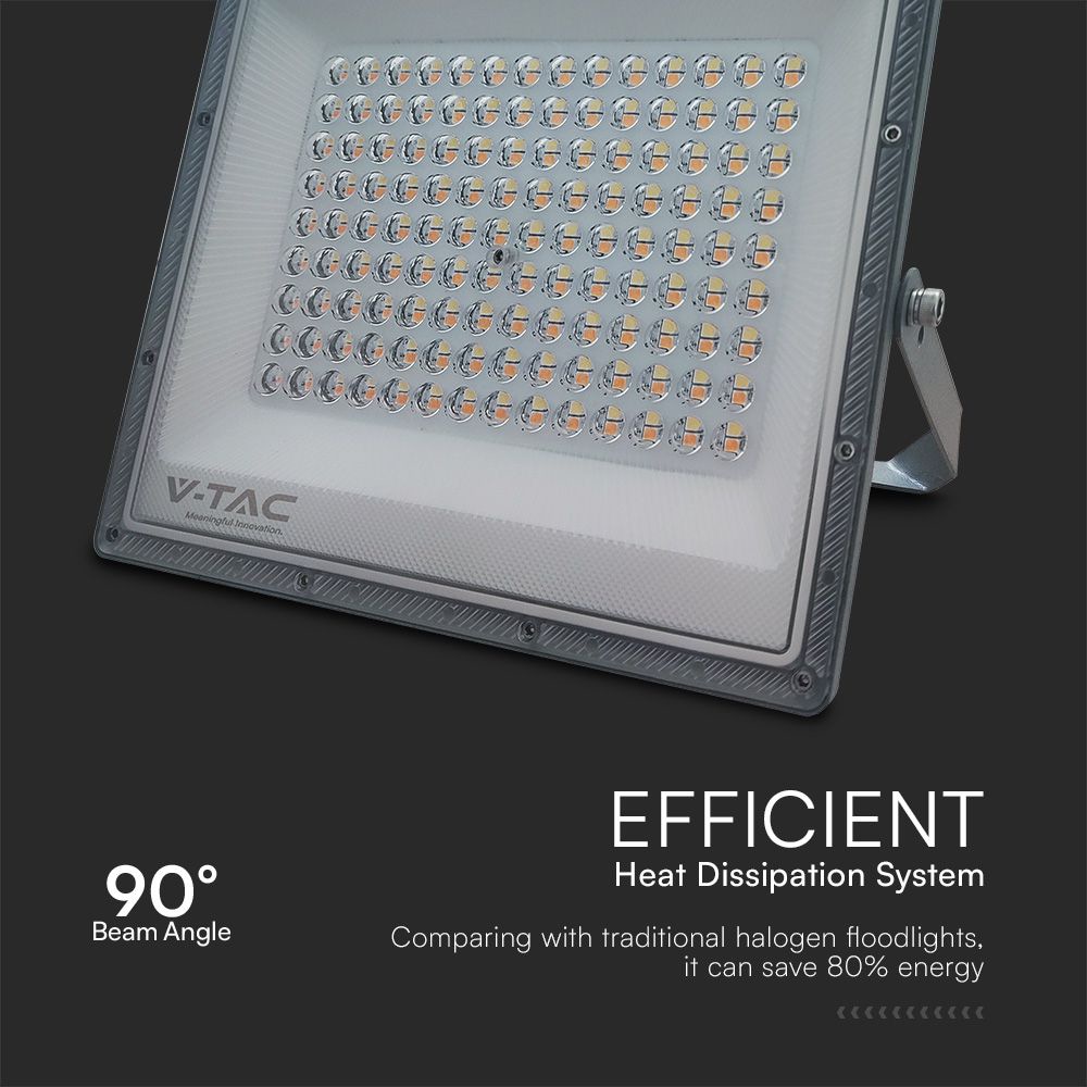 V-TAC LED-Fluter, VT-44050, EEK: F, 100 W, 8150 lm, CCT, IP65, grau