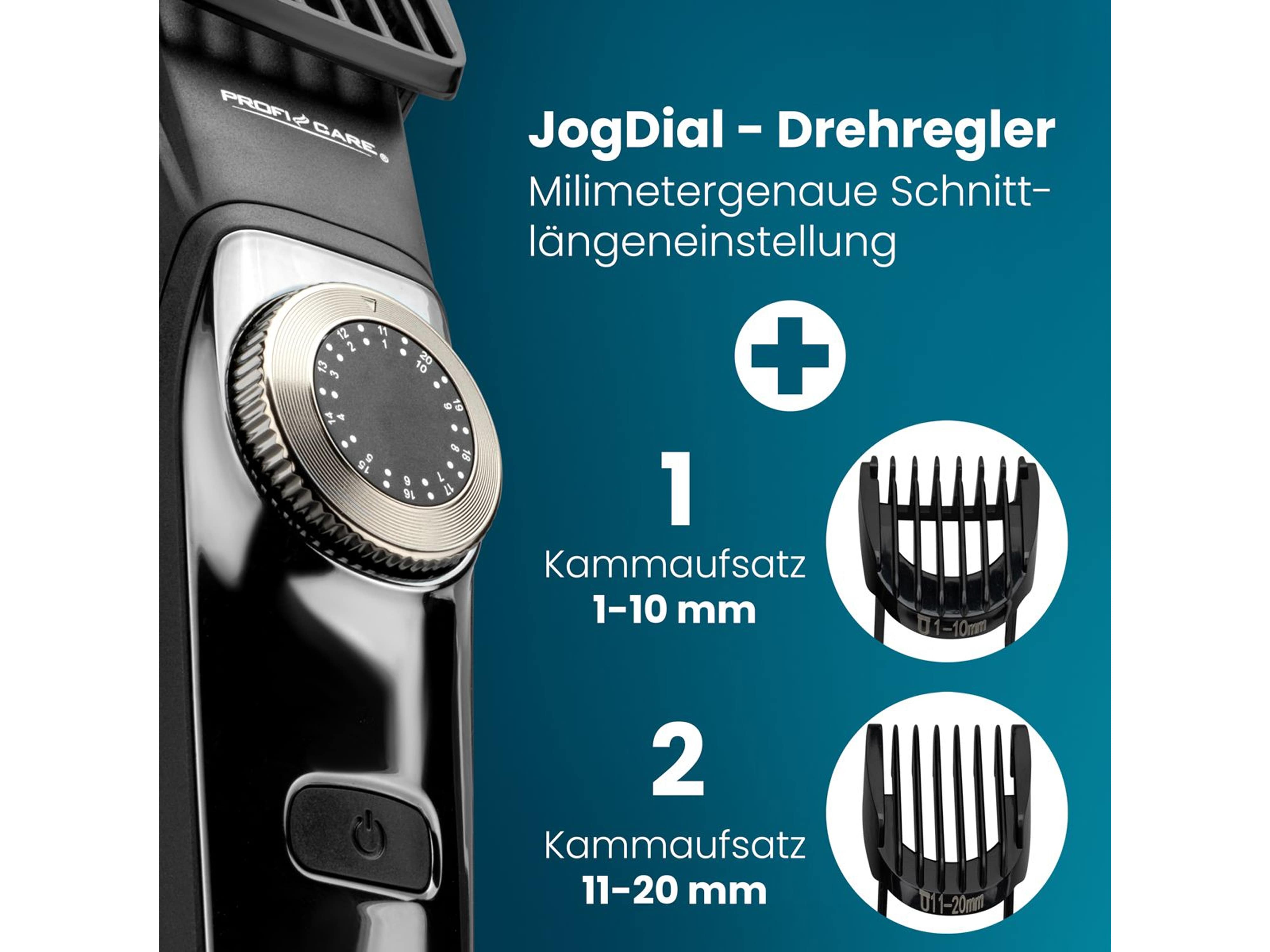 PROFI CARE Haar- & Bartschneidemaschine, PC HSMR 3131, 1-20mm, IPX6, chrom-schwarz PROFICARE Haar- & Bartschneidemaschine, PC HSMR 3131, 1-20mm, IPX6, chrom-sw