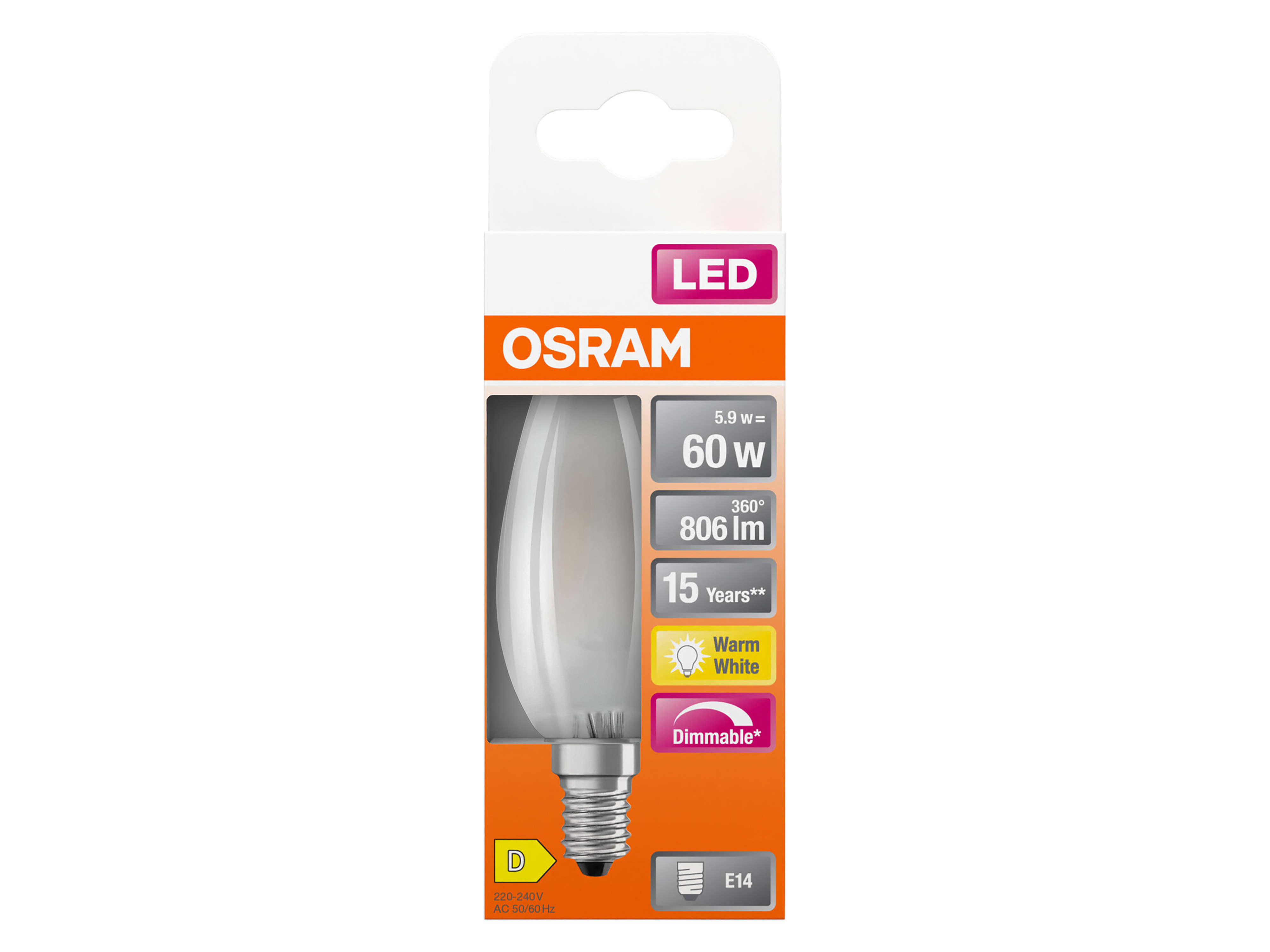 OSRAM LED-Filament-Lampe SUPERSTAR, EEK: D, E14, 5,9 W, 806 lm, 2700 K OSRAM LED-Filament-Lampe SUPERSTAR, EEK: D, E14, 5,9 W, 806 lm, 2700 K